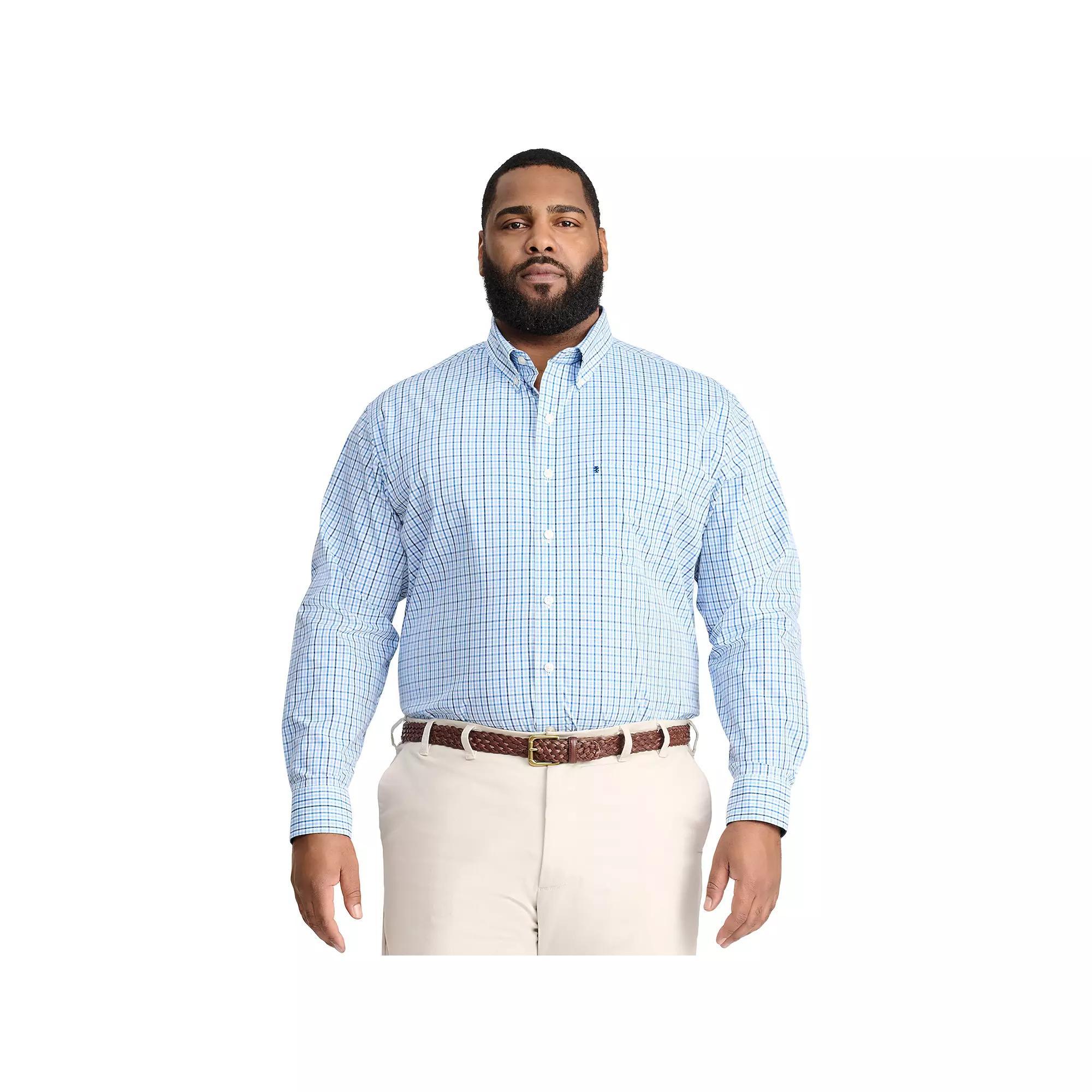 Big & Tall IZOD Performance Long Sleeve Plaid Button Down Shirt, Men's,  Product Image