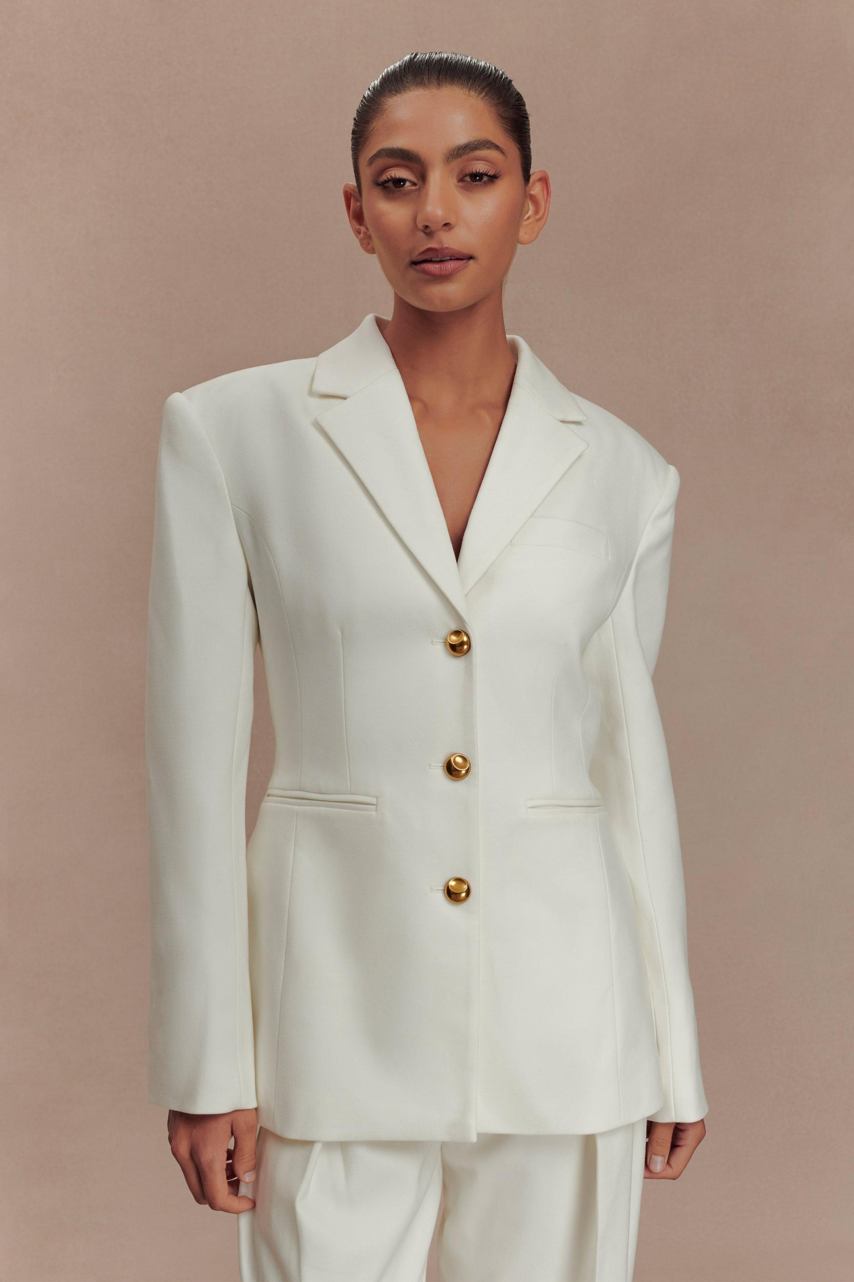 Bellamy Cinched Blazer - Ivory Product Image