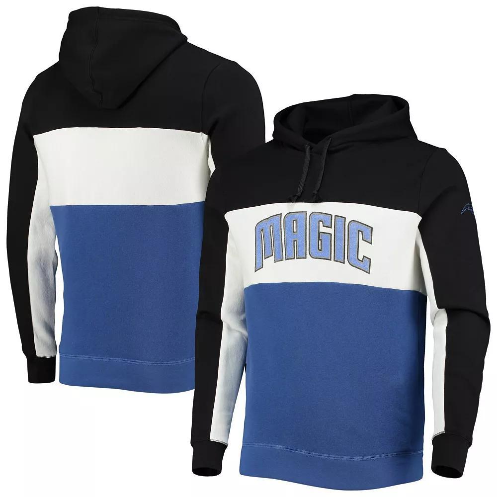 Men's Junk Food Black/White Orlando Magic Wordmark Colorblock Fleece Pullover Hoodie, Size: Small, Mag Black Product Image