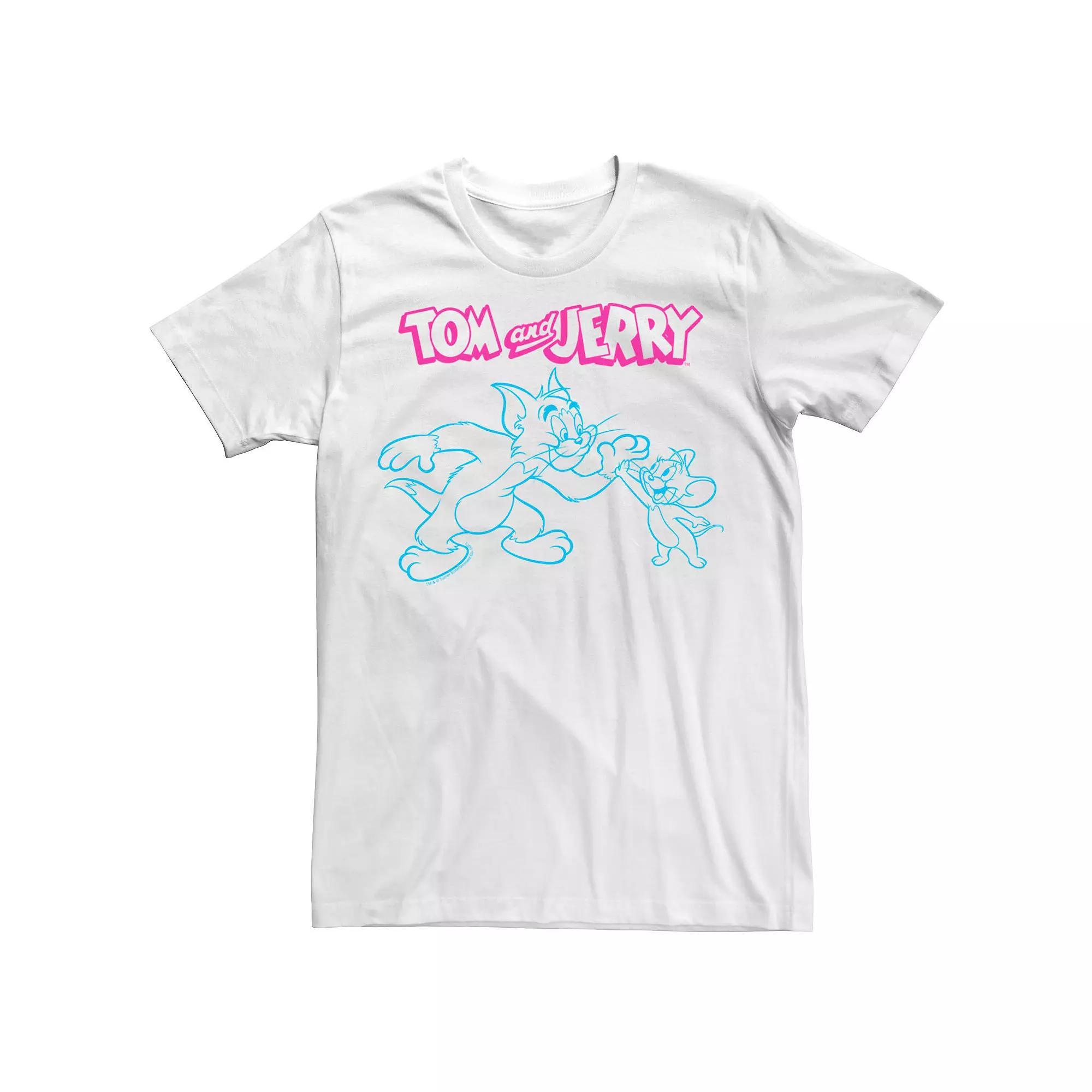 Men's Looney Tunes Tom and Jerry High Five Line Art Tee,  Product Image