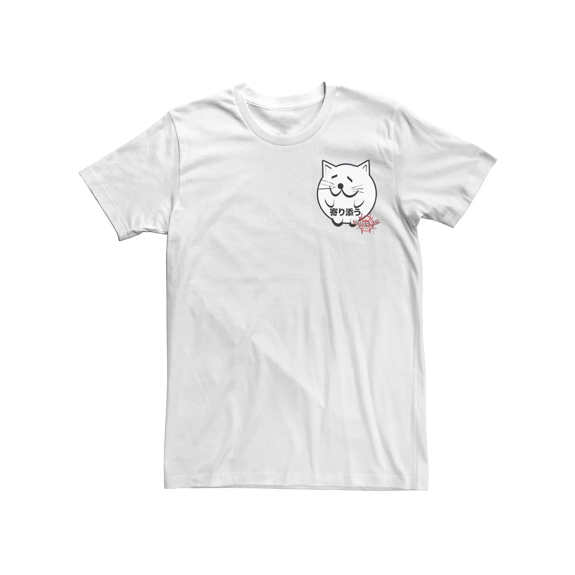 Men's Marvel Spider-Man Spiderverse Cat Sticker Graphic Fleece Pullover Graphic Tee,  Product Image