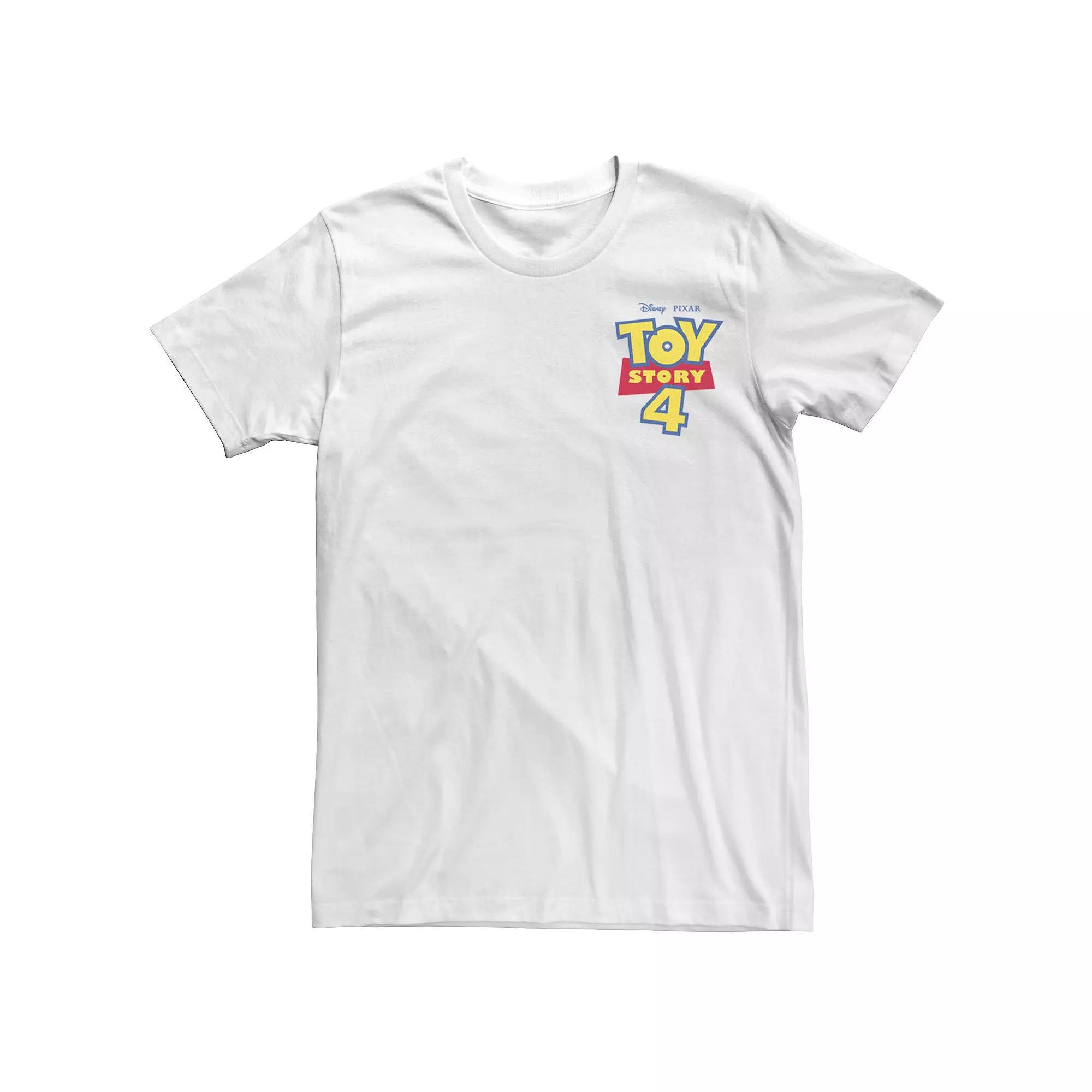 Disney / Pixar's Toy Story 4 Men's Movie Logo Left Chest Pocket Tee, Size: Small, White Product Image