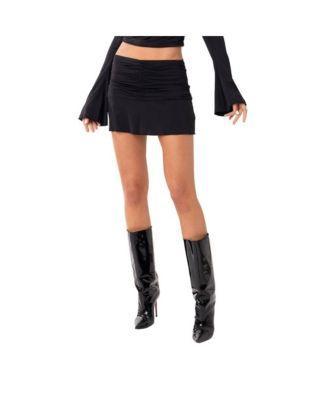 Womens Low Waist Mini Skirt With Gatherings Product Image