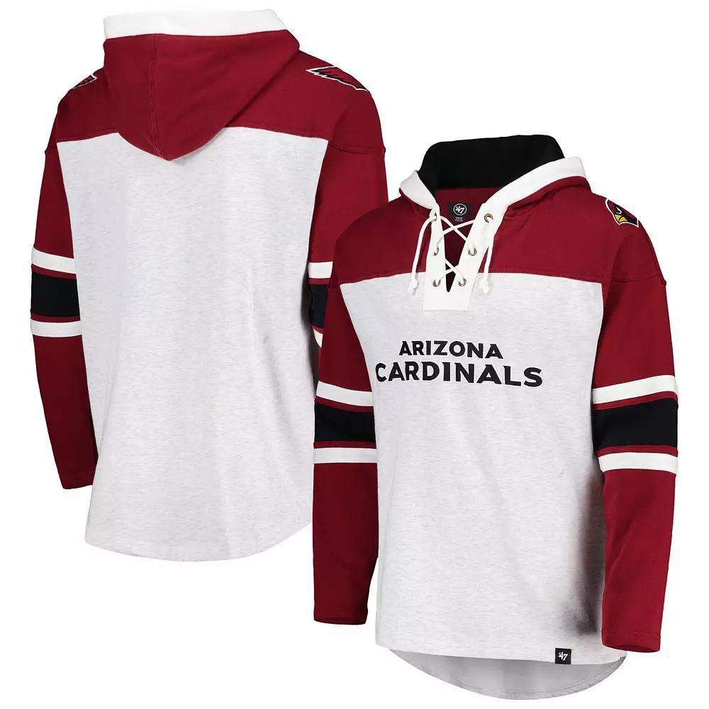 Mens 47 Arizona Cardinals Heather Gray Gridiron Lace-Up Pullover Hoodie Product Image