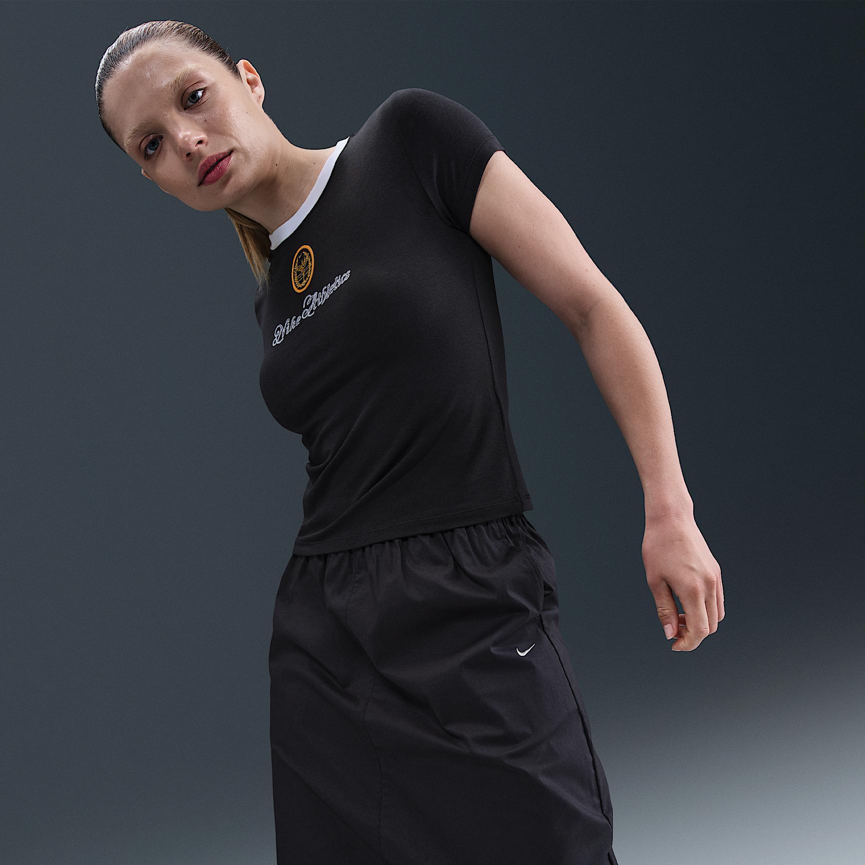 Womens Nike Sportswear Chill Knit Slim Cropped T-Shirt | IH7805-133 Product Image