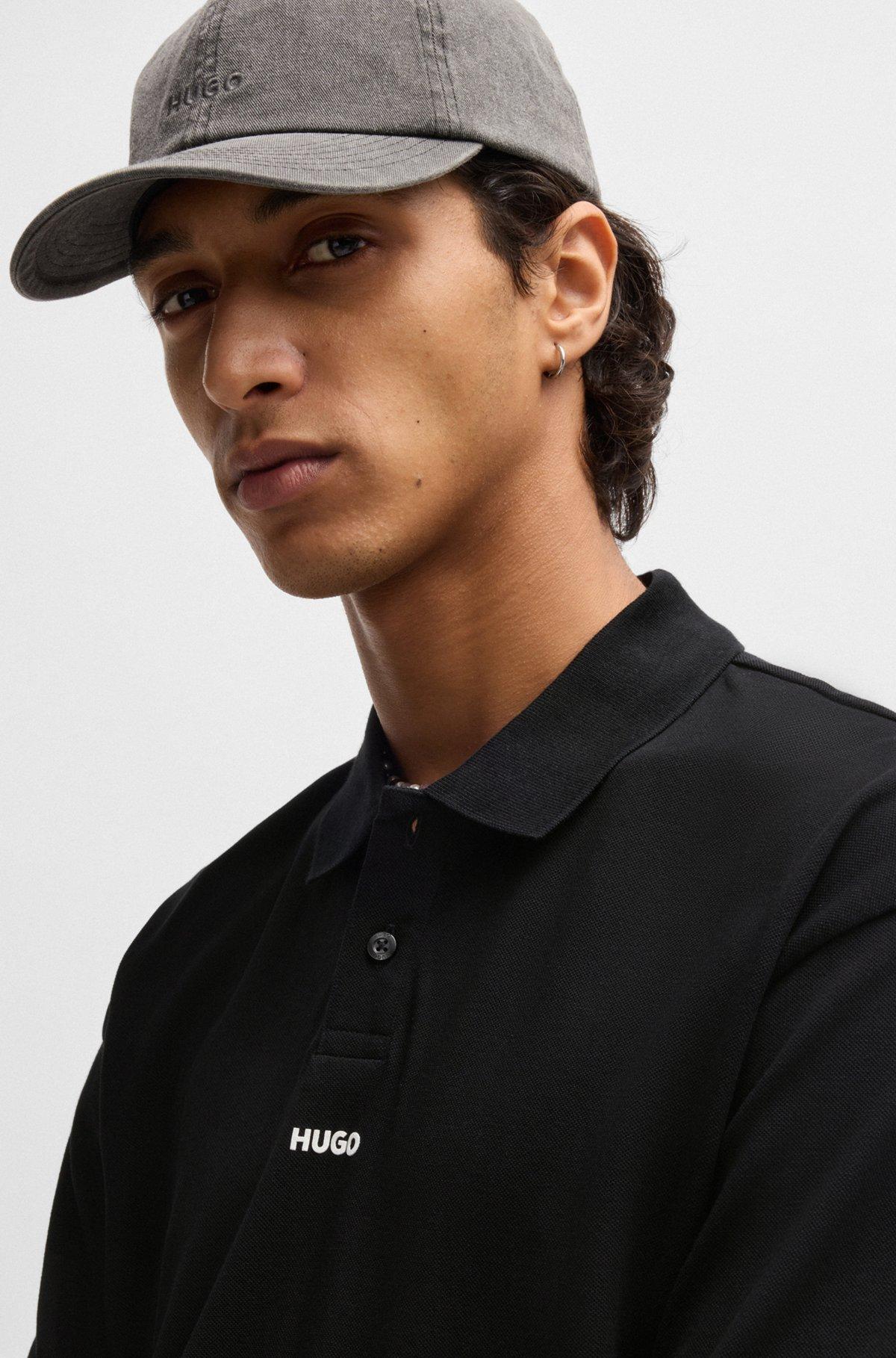 Cotton-piqué polo shirt with logo print Product Image