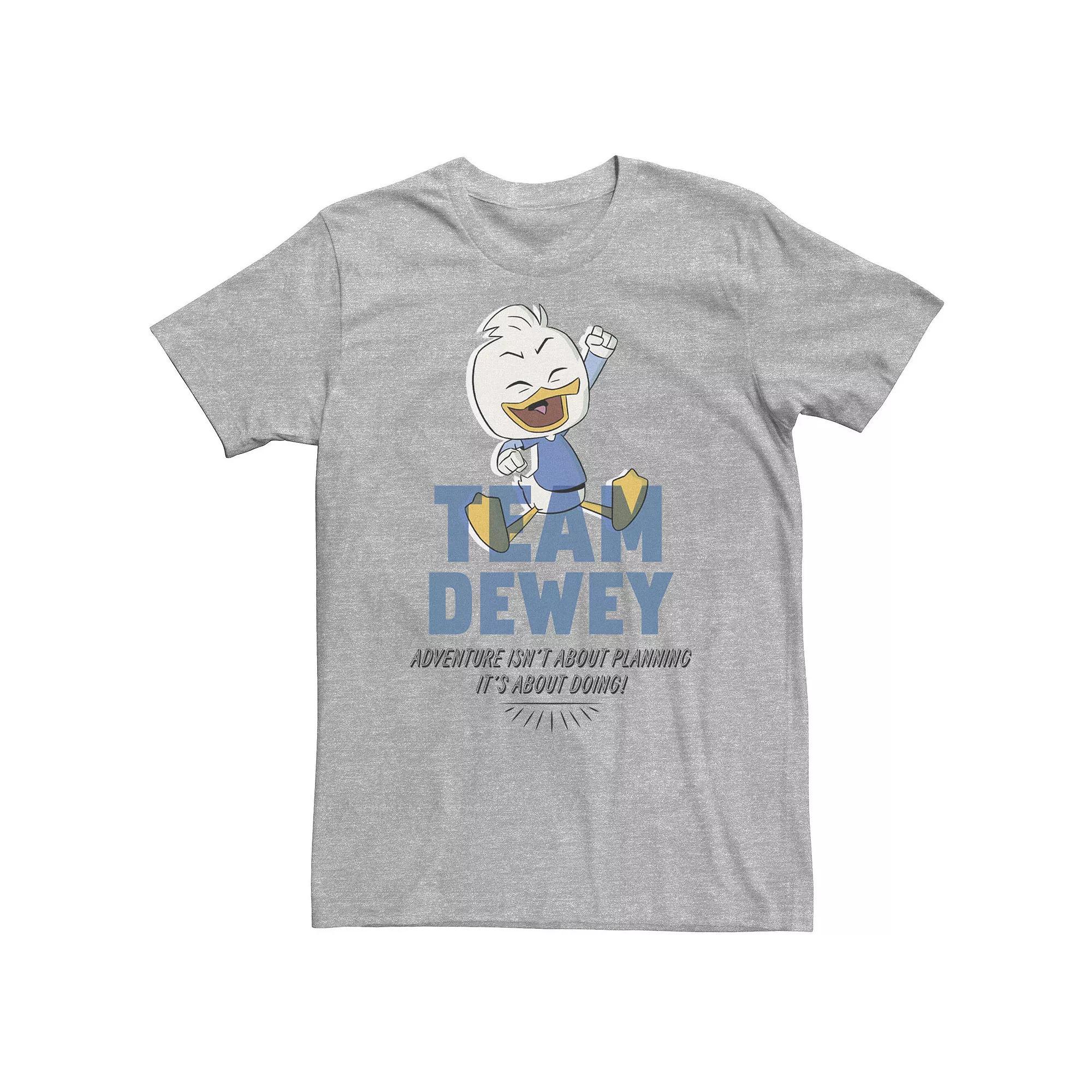 Big & Tall Disney DuckTales Team Dewey Adventure Is About Doing Tee, Men's, Size: 3XL Tall, Athletic Grey Product Image