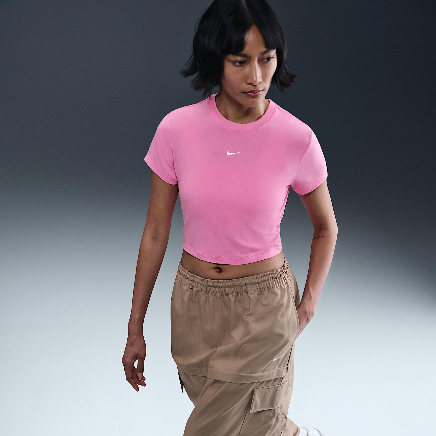 Womens Nike Sportswear Chill Knit Cropped T-Shirt | HF9538-675 Product Image