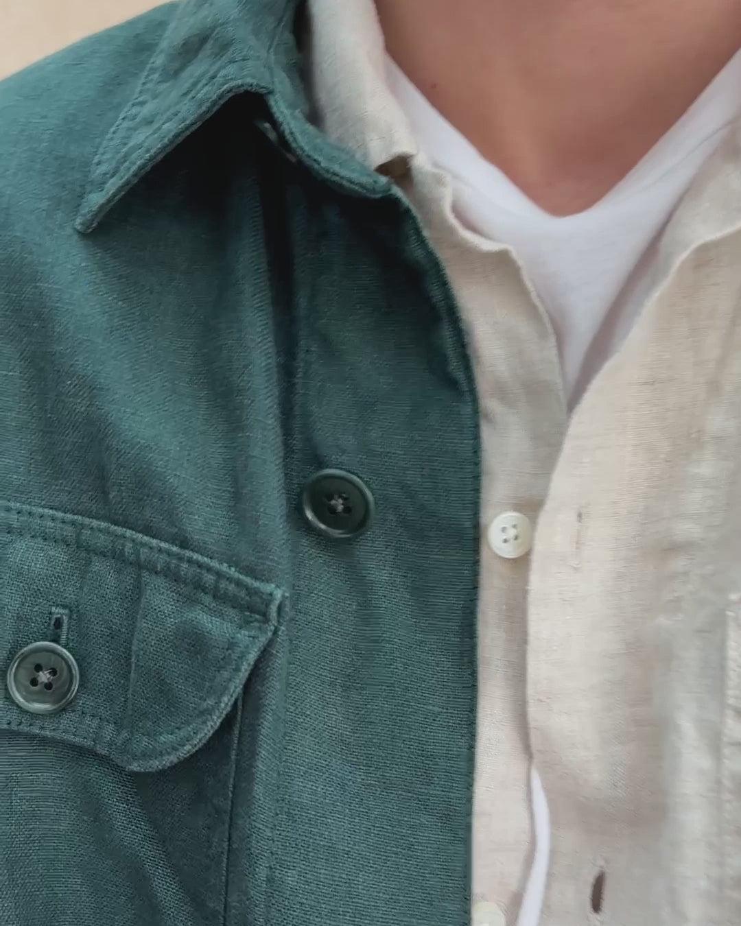 Garment Dyed Work Jacket in Linen Product Image