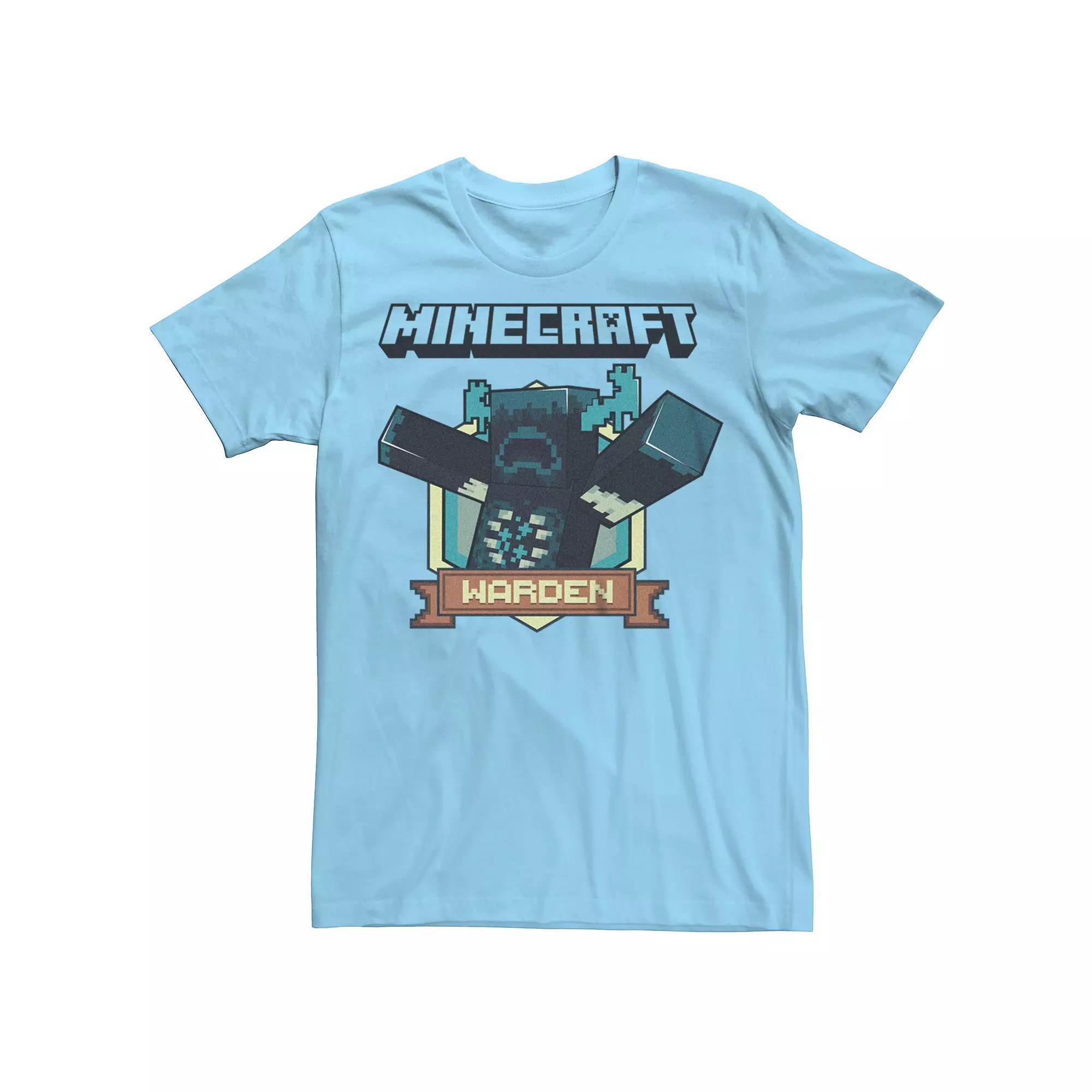 Men's Minecraft Warden Badge Graphic Tee, Size: Large, Light Blue Product Image