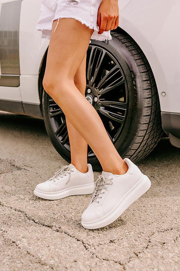 Janan Faux Leather Rhinestone Sneaker Product Image