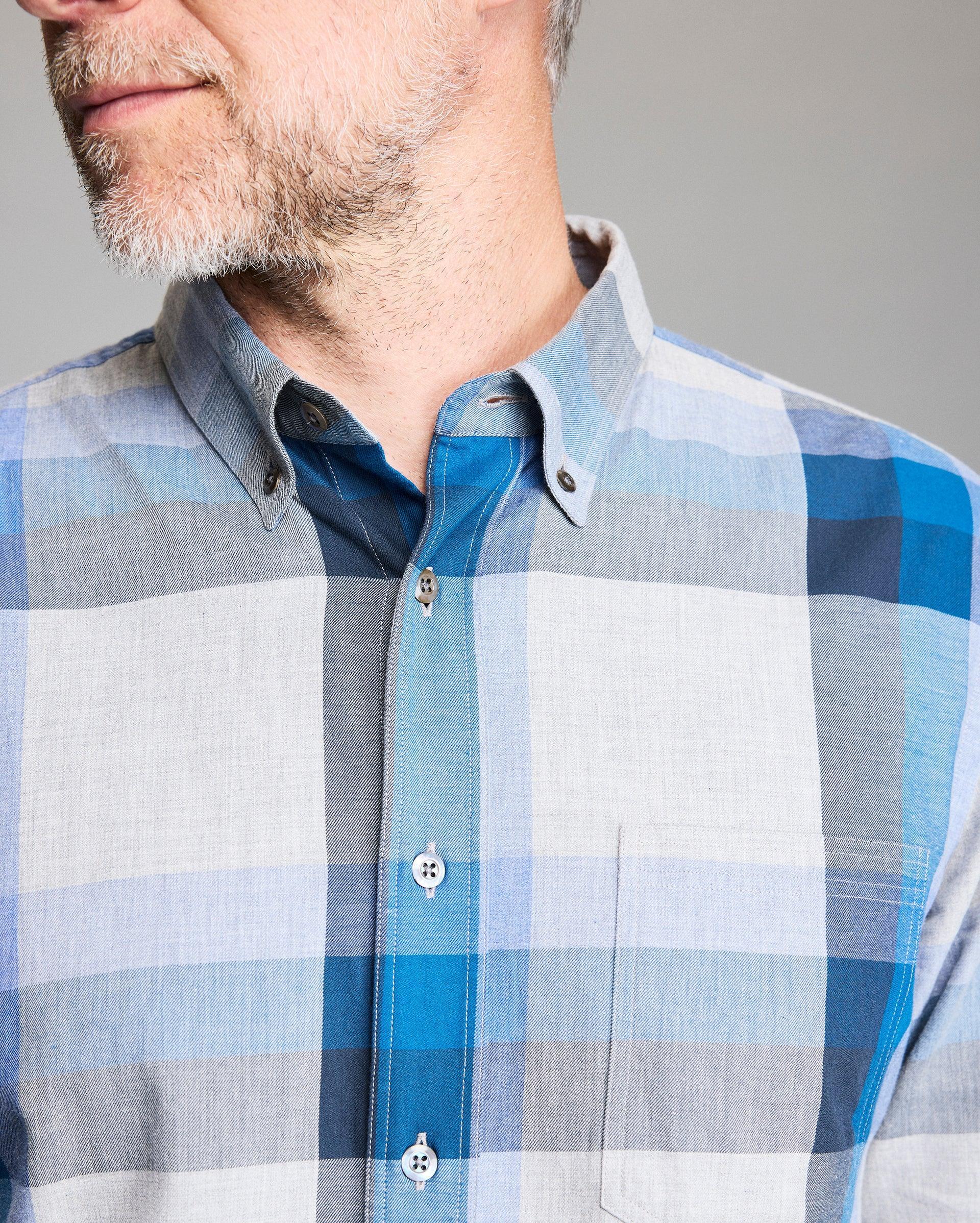 Large Scale Plaid Melange Tuscumbia Shirt Button Down -  Product Image