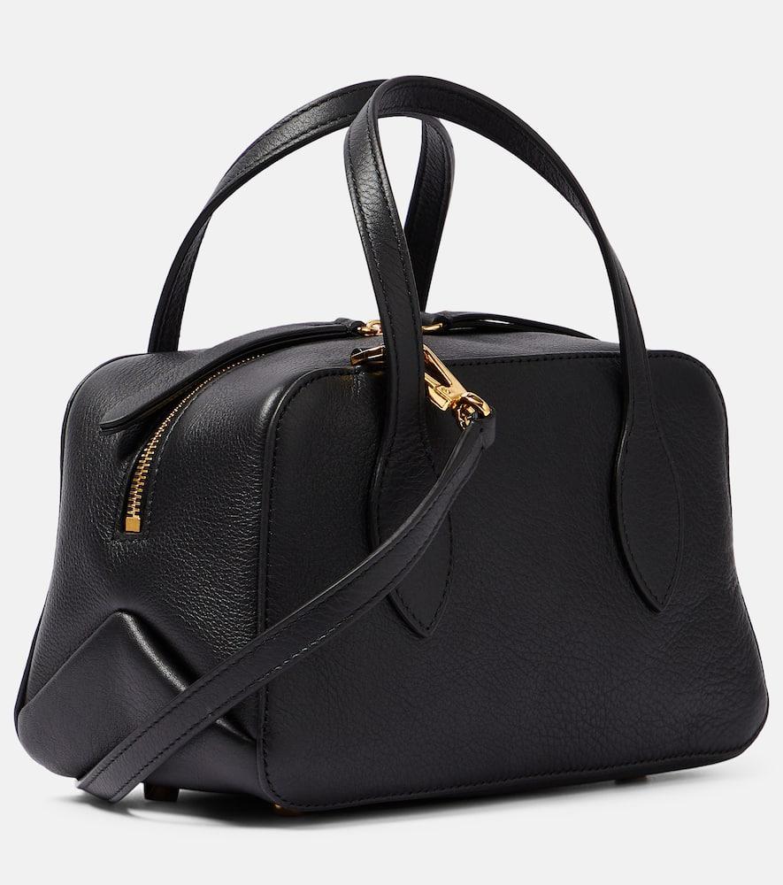 KHAITE Maeve Small Leather Shoulder Bag In Black Product Image