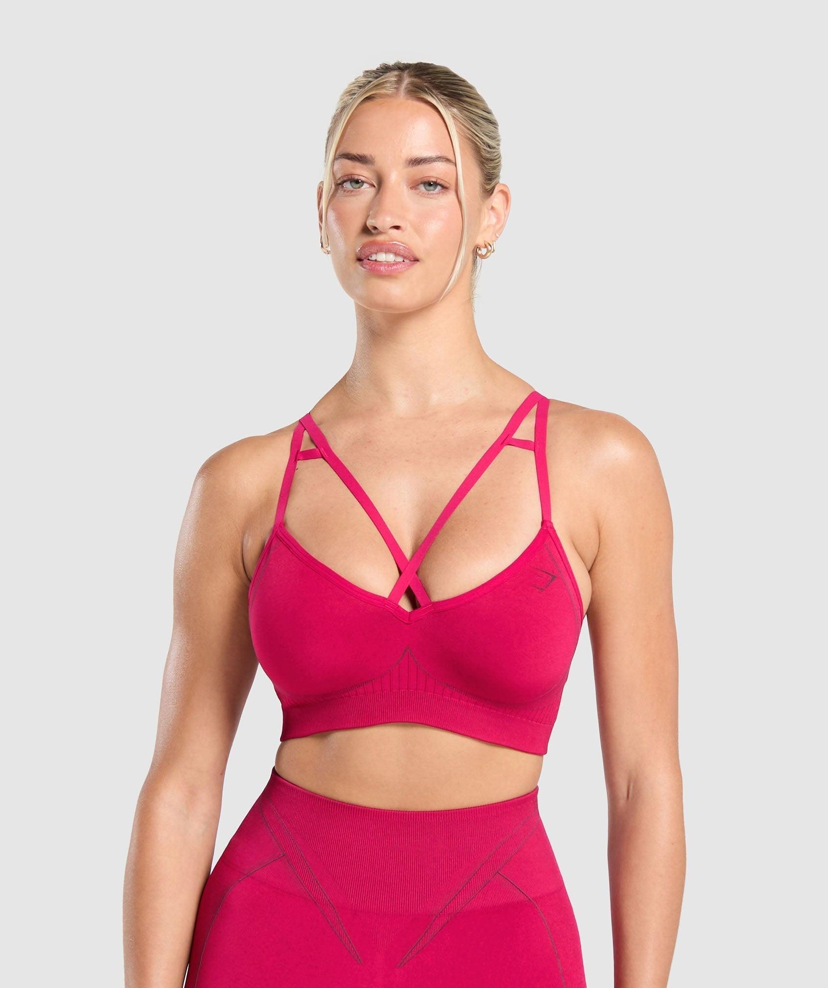 Gymshark Apex Contrast Sports Bra - Build Pink/Asphalt Grey Female Product Image