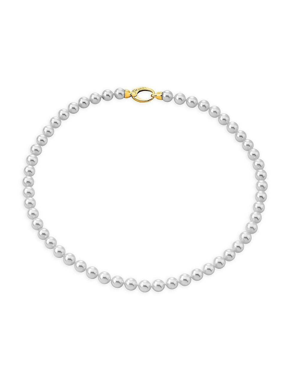 Womens Lyra 18K-Gold-Plated & Imitation Pearl Necklace Product Image