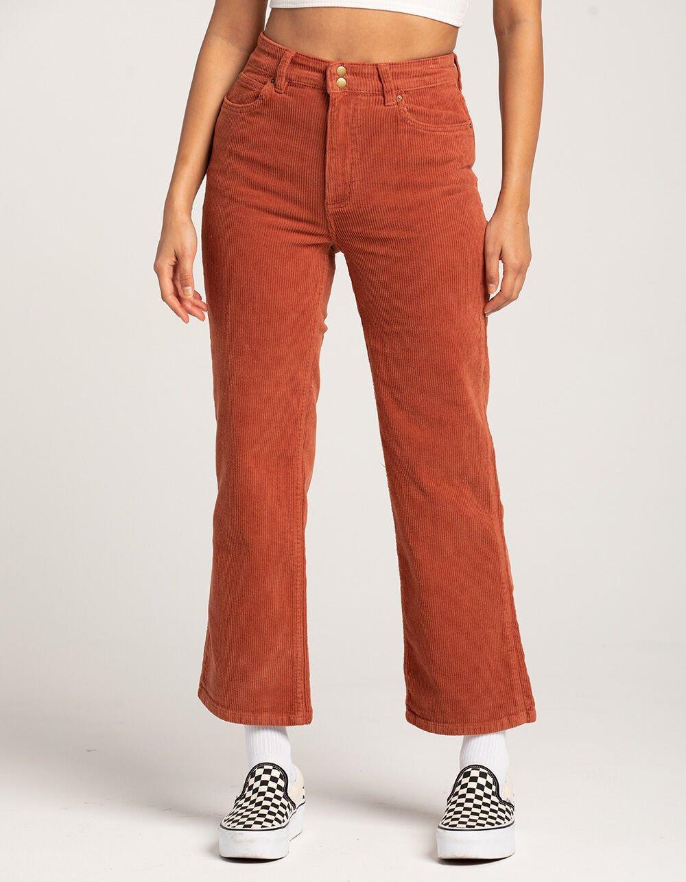 BILLABONG Into The Groove Womens High Waisted Corduroy Pants - BURNT RED Product Image
