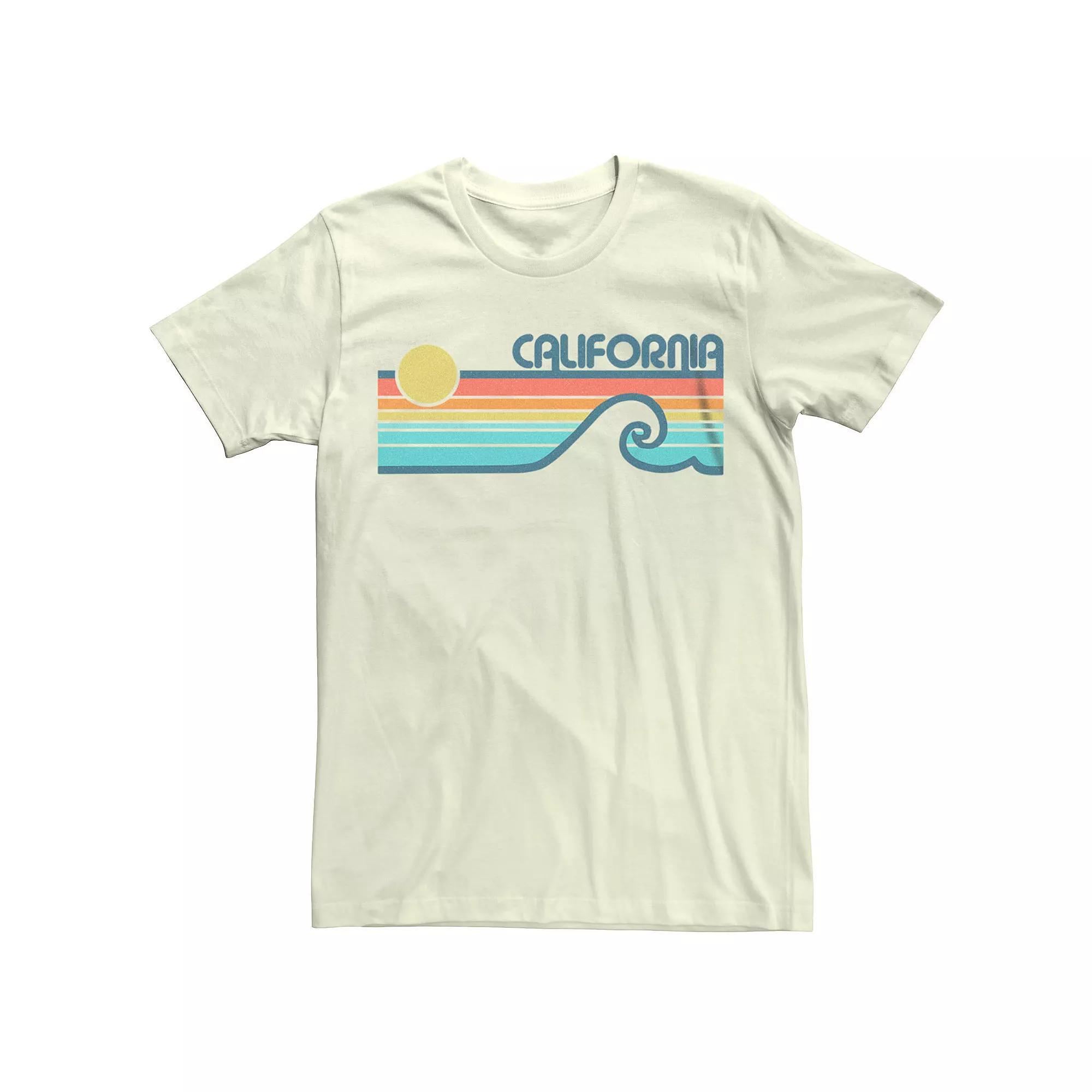 Men's California Retro Sunset Wave Graphic Tee,  Product Image