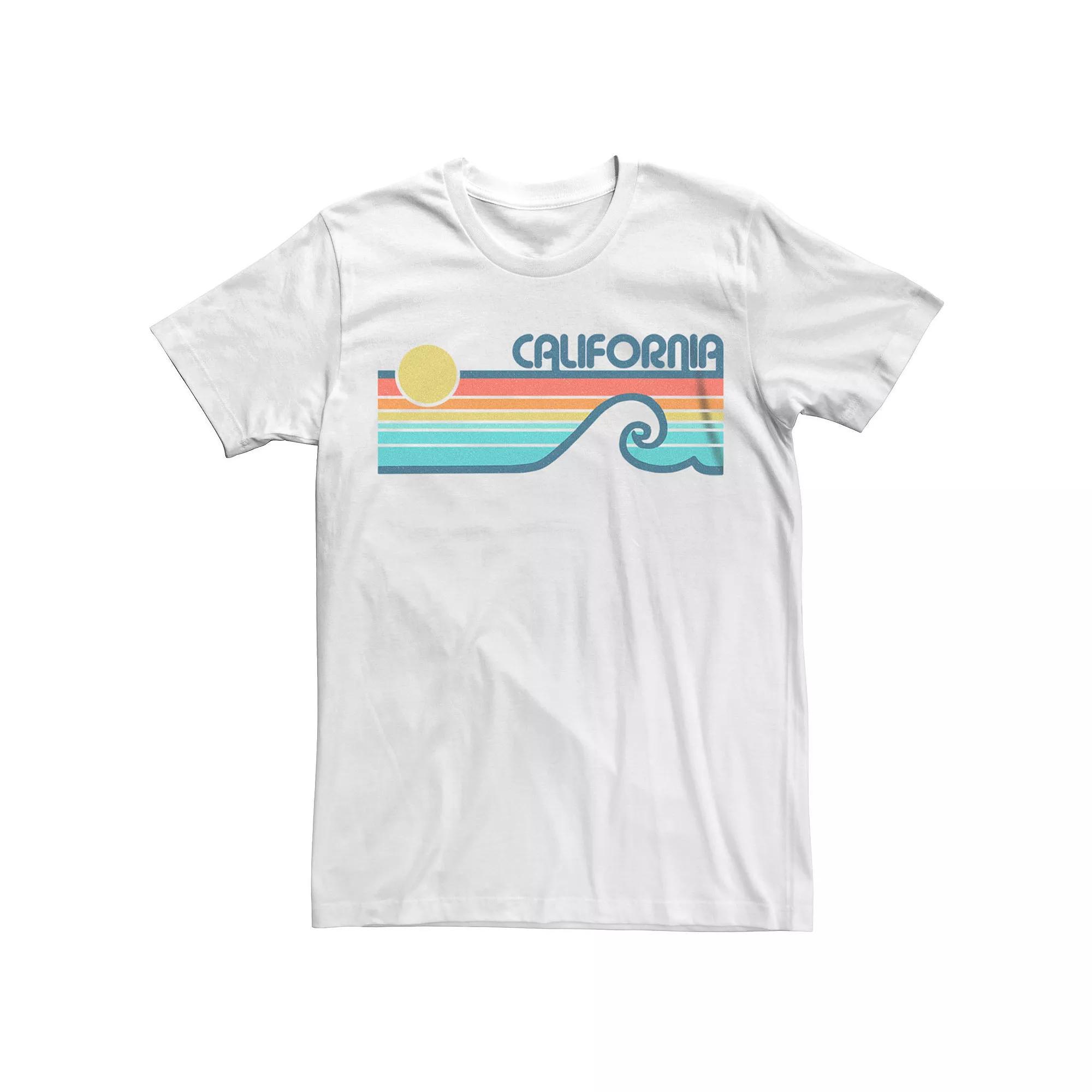 Men's California Retro Sunset Wave Graphic Tee,  Product Image
