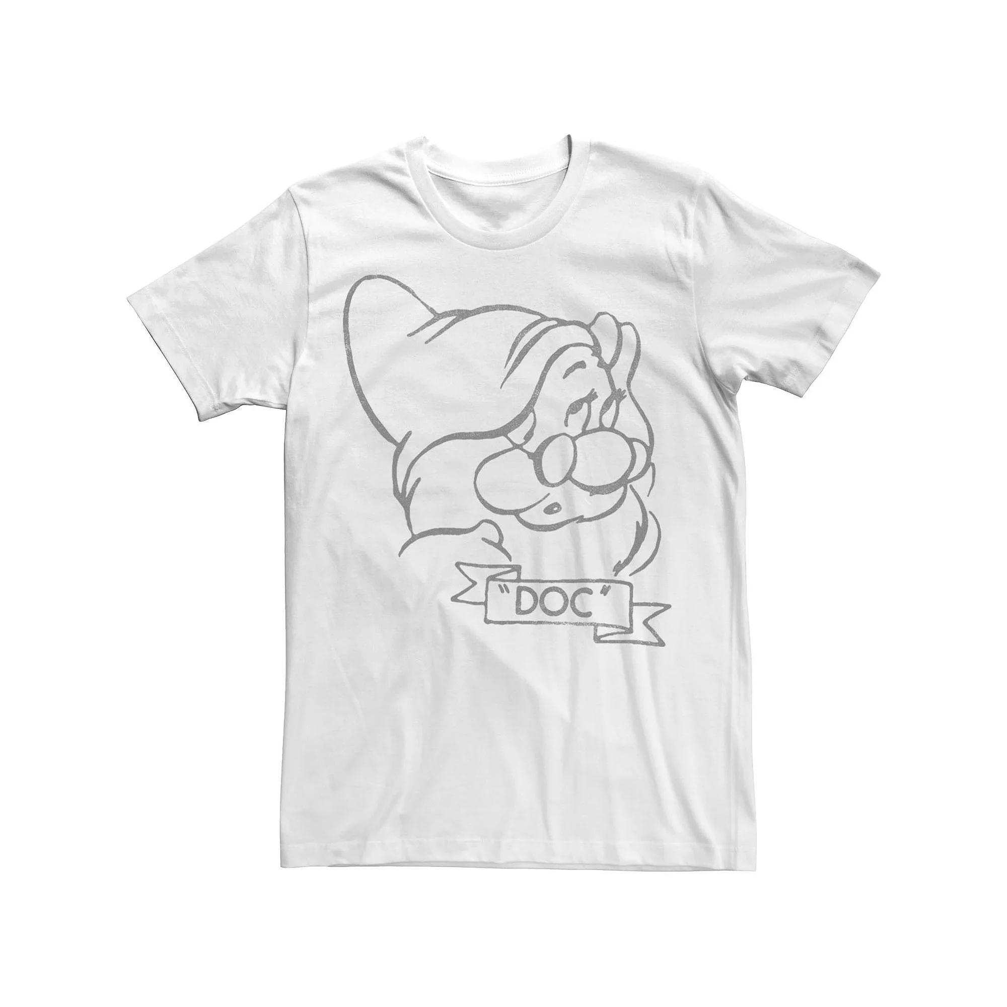 Disney's Snow White Doc Line Art Big Face Men's Tee,  Product Image