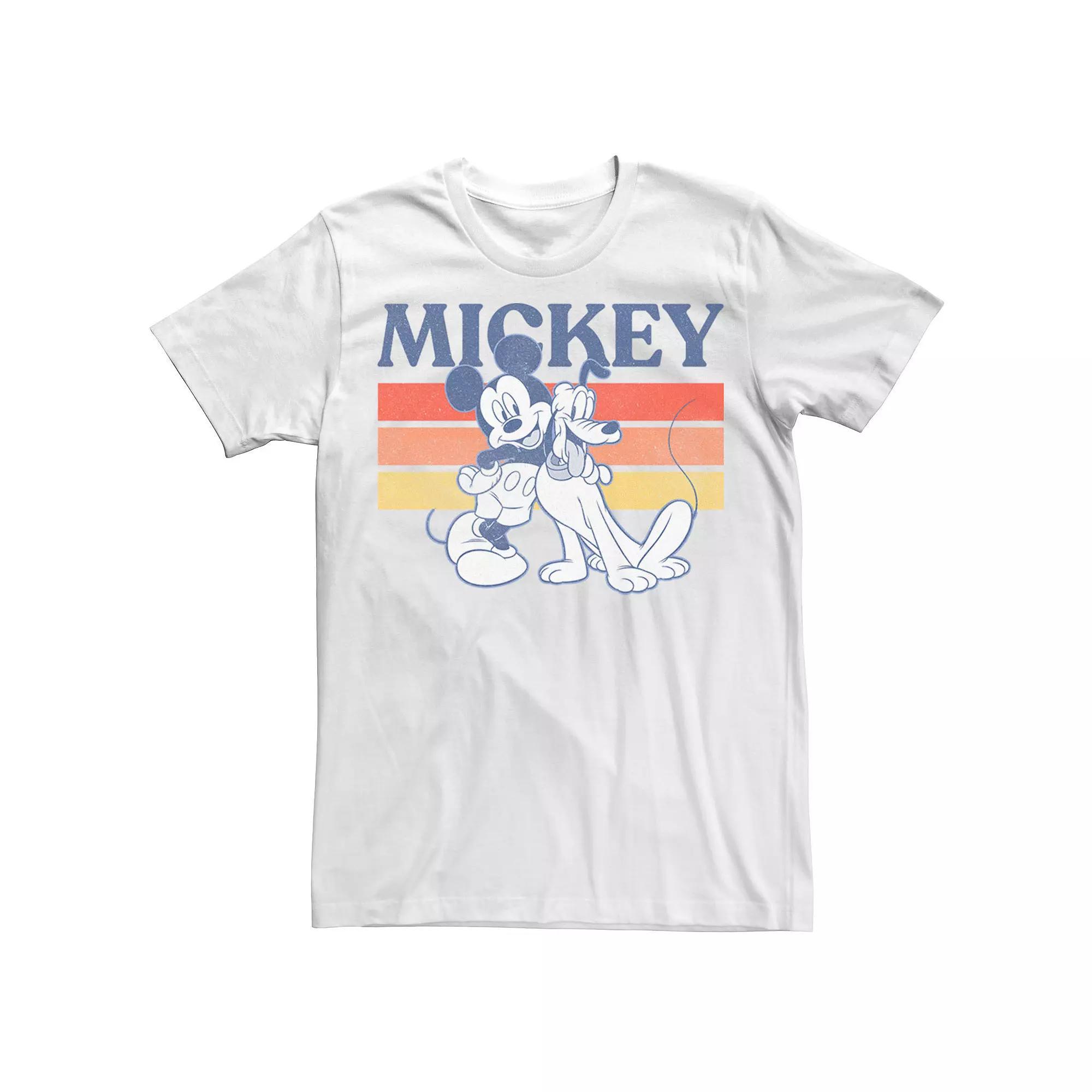 Disney's Mickey And Friends Mickey And Pluto Men's Retro Line Tee,  Product Image