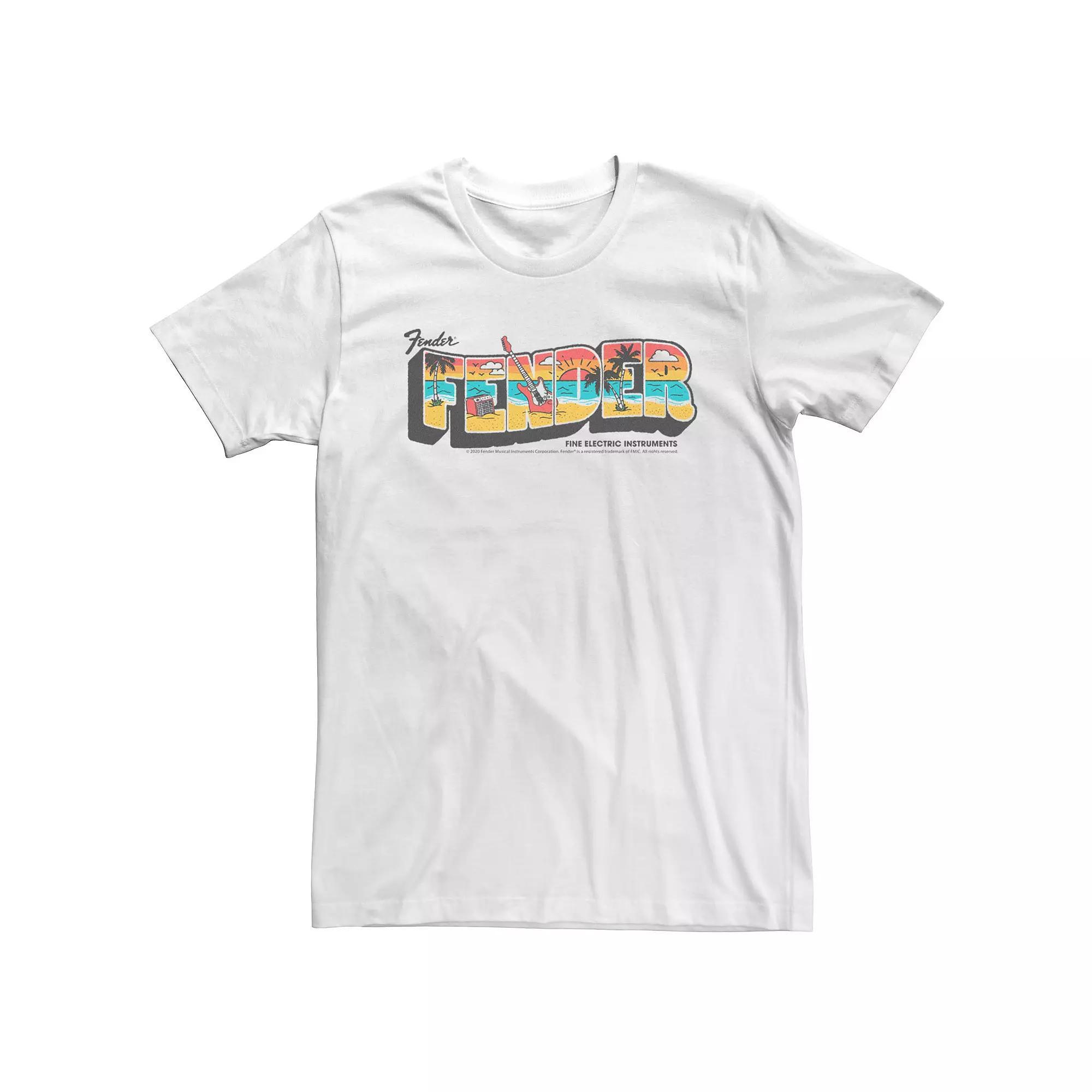 Big & Tall Fender Postcard Style Text Fill Tee, Men's,  Product Image