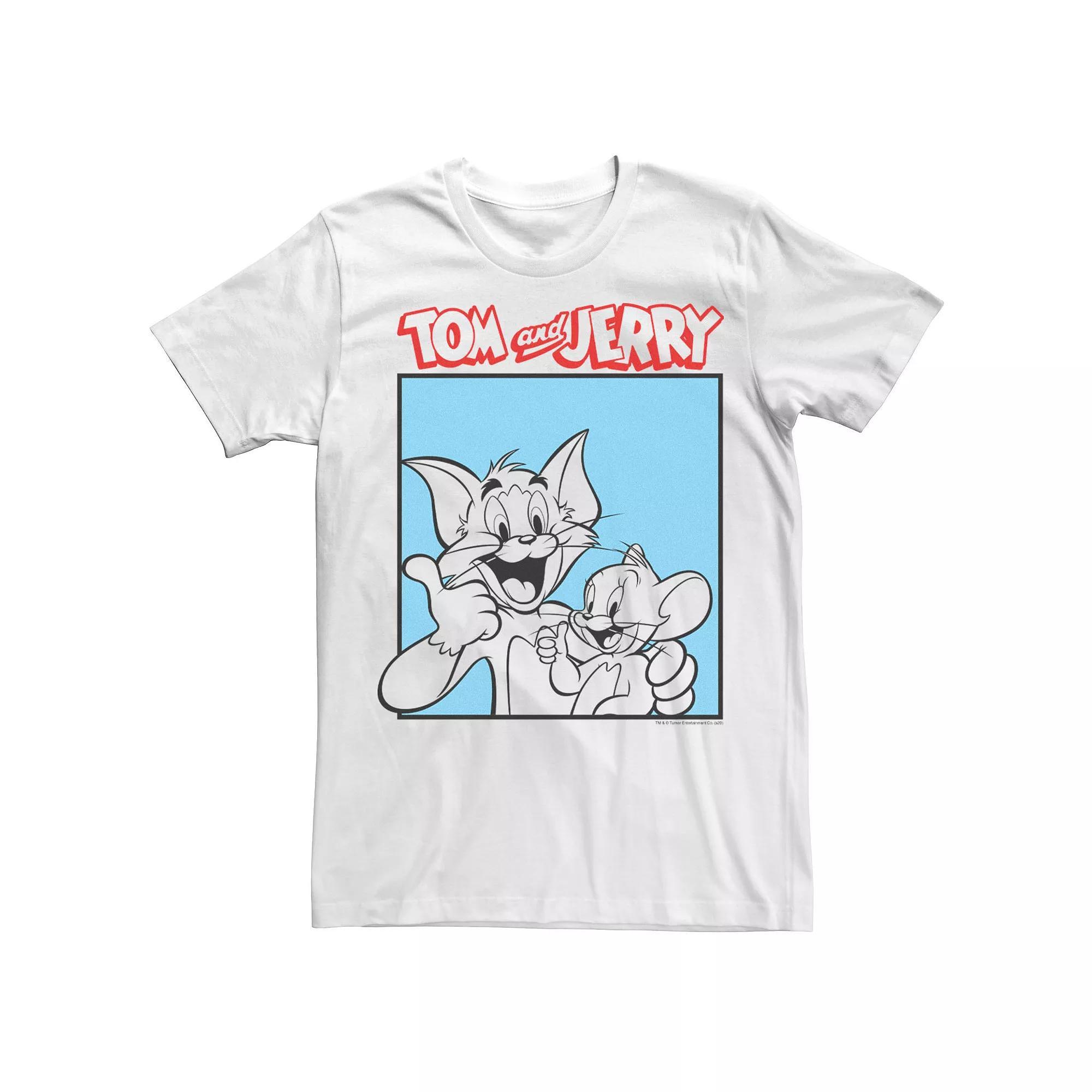 Men's Tom And Jerry Black And White Portrait Logo Tee,  Product Image