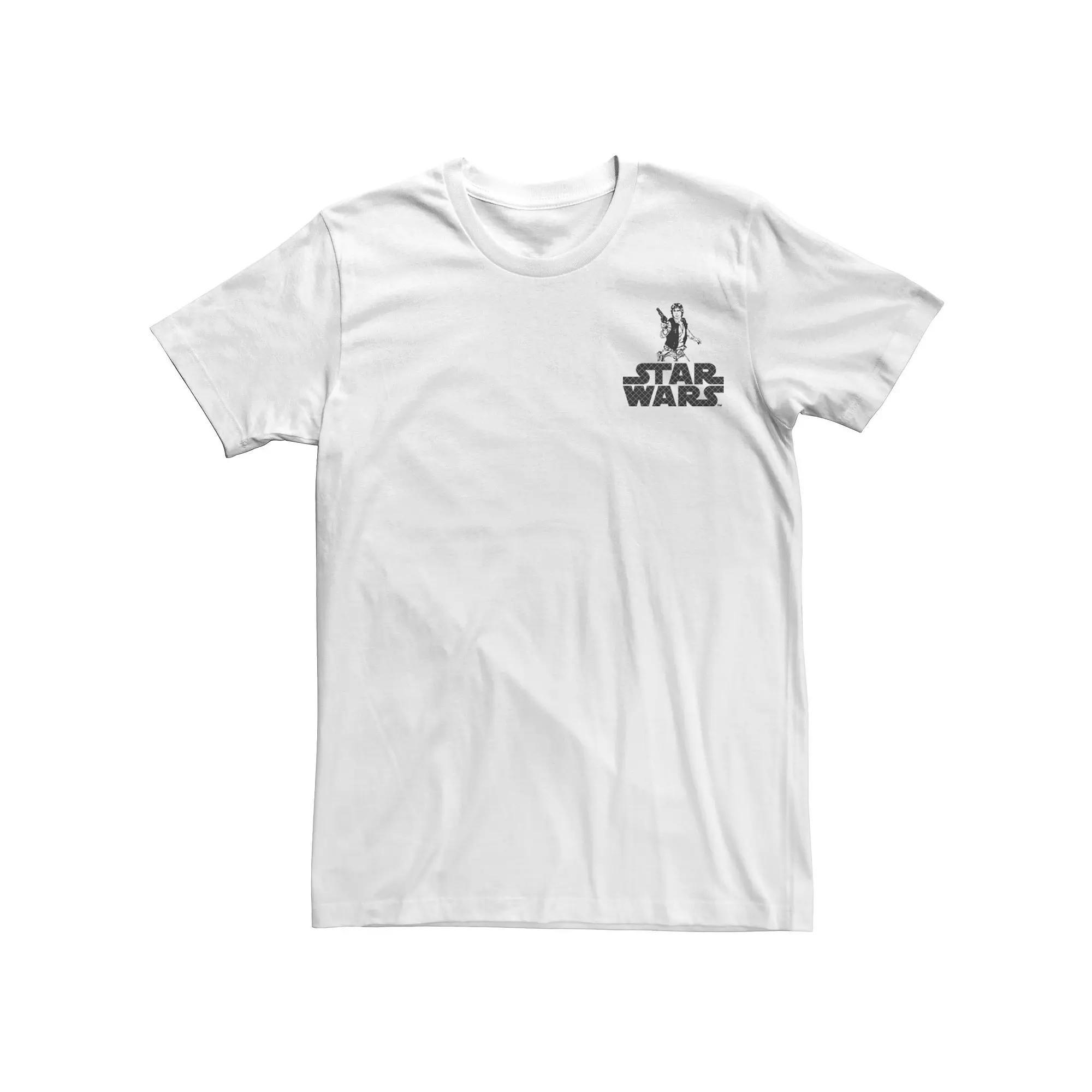 Men's Star Wars Han Solo Action Pose Logo Graphic Tee, Size: Small, White Product Image