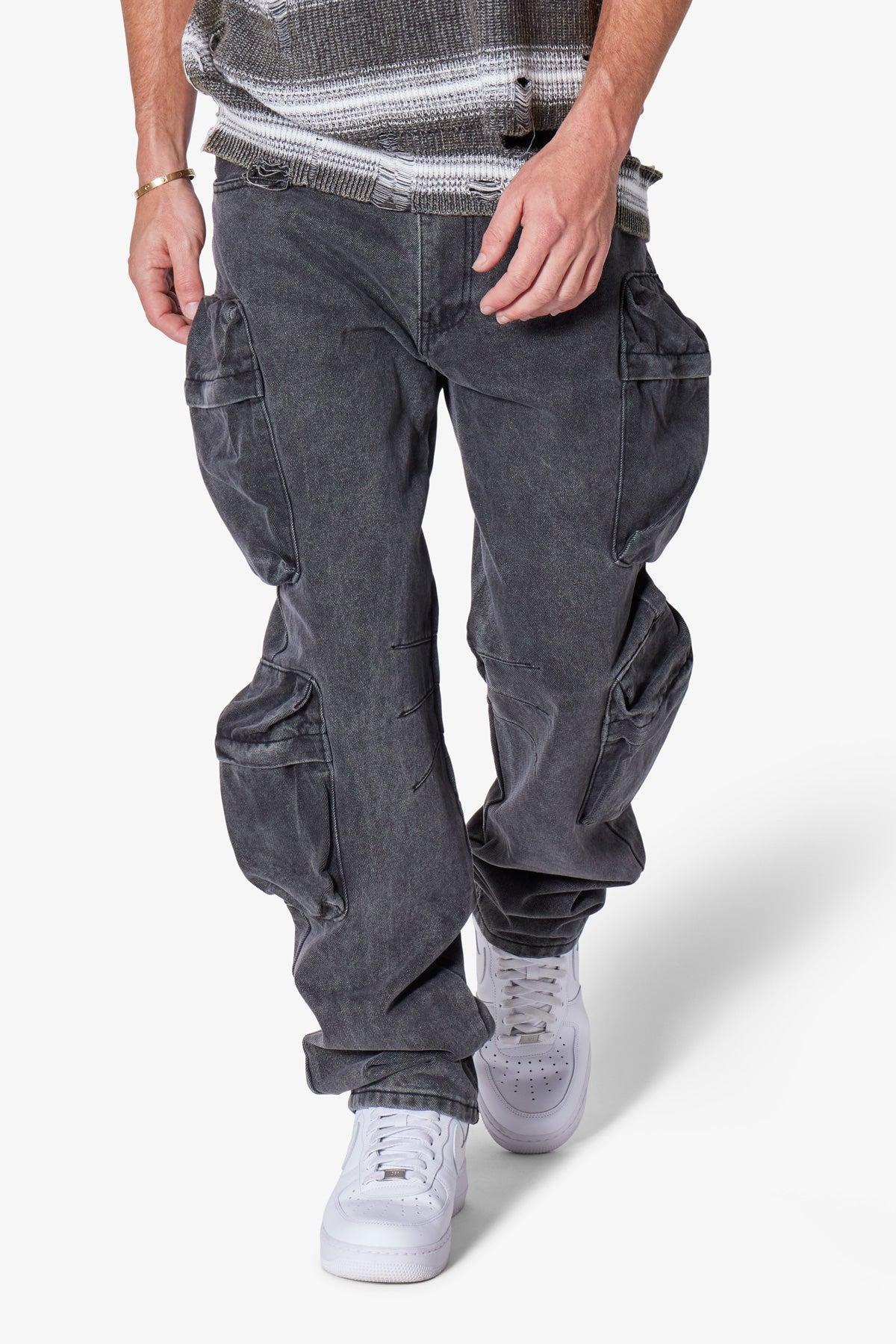 Wide Bellow Cargo Denim - Black Product Image