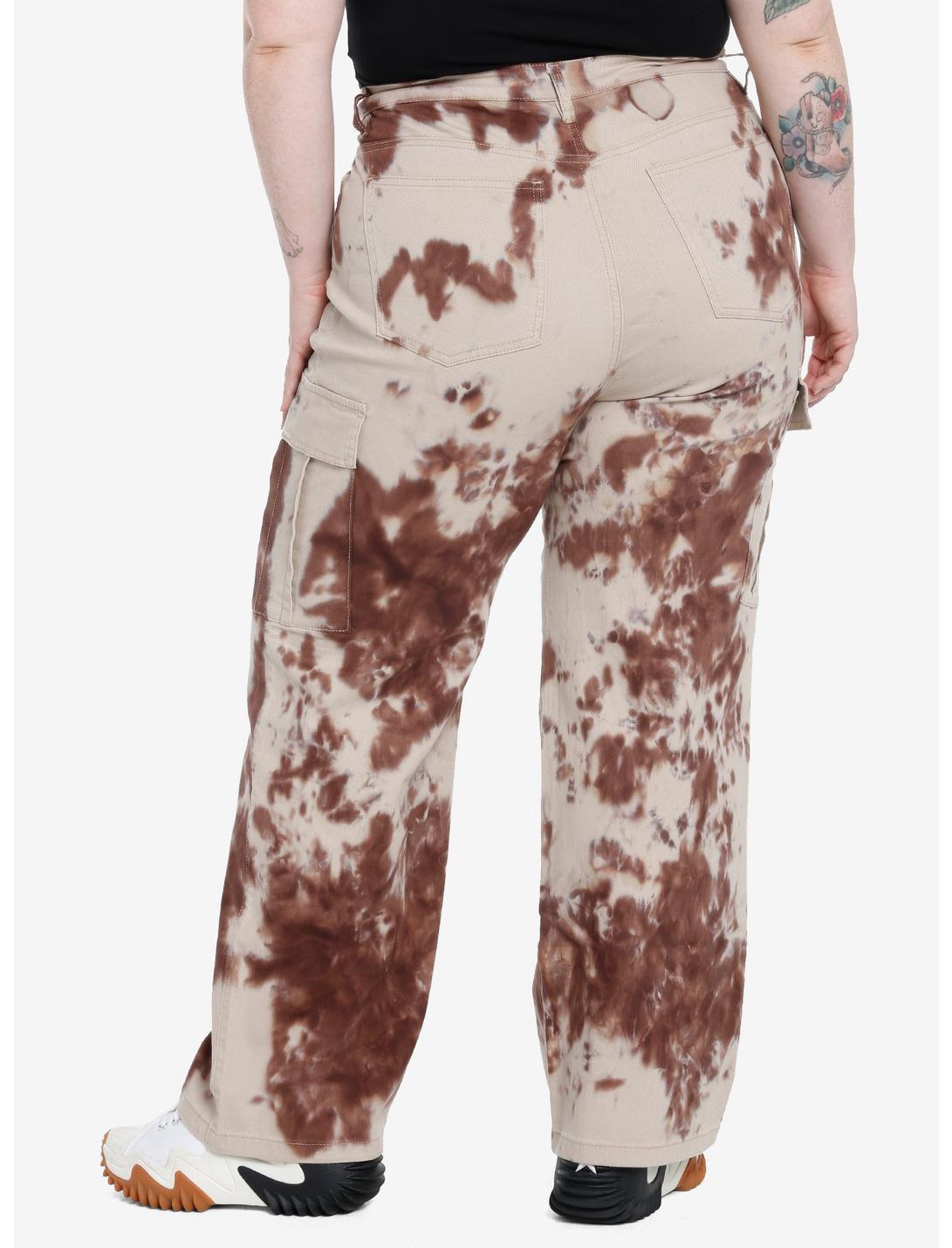 Social Collison Brown Tie-Dye Straight Leg Pants Plus Size Product Image