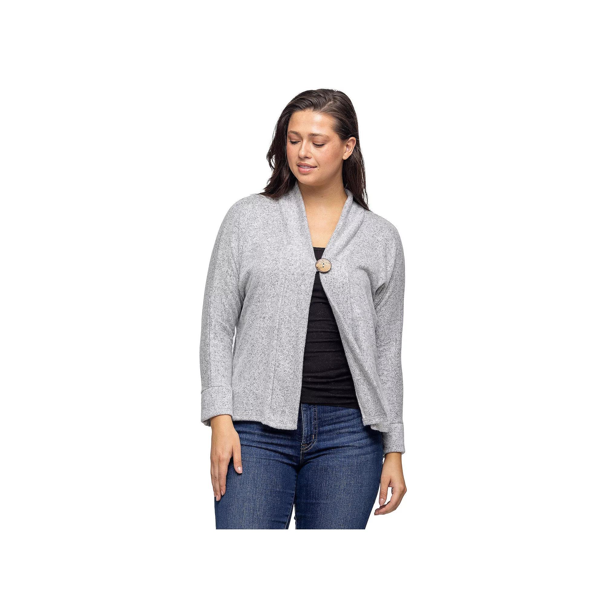 Women's 24Seven Comfort Apparel Single Button Cardigan,  Product Image