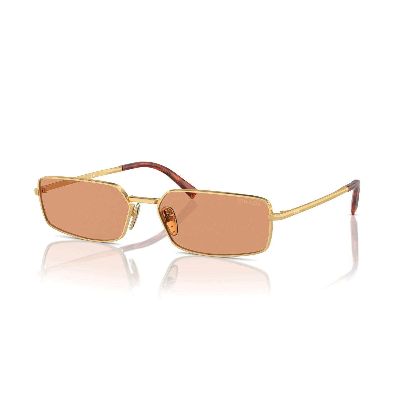 PRADA Eyewear Rectangular Frame Sunglasses In Oro/arancione Product Image