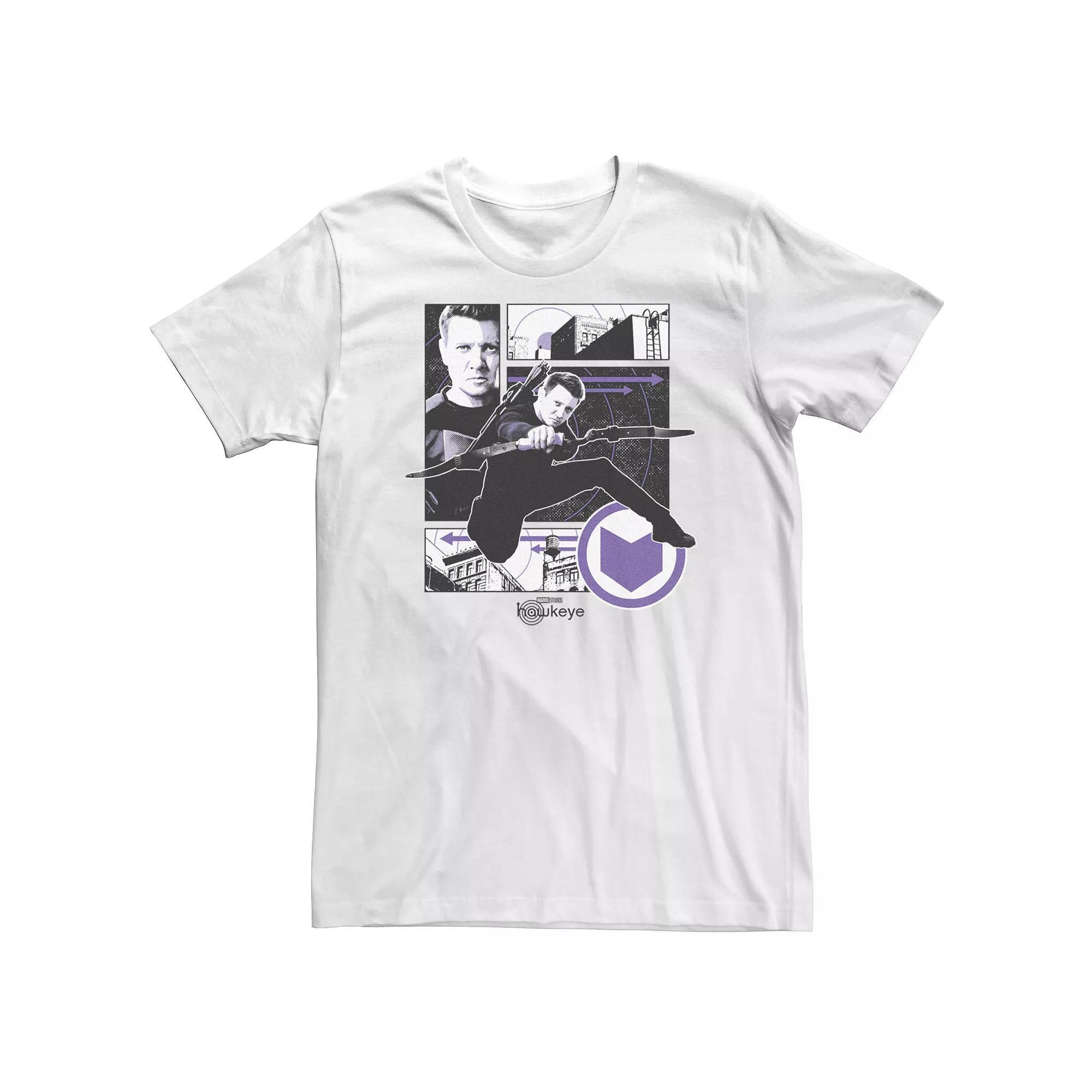 Big & Tall Marvel Hawkeye Portrait Panel Collage Tee, Men's, Size: 3XL Tall, White Product Image