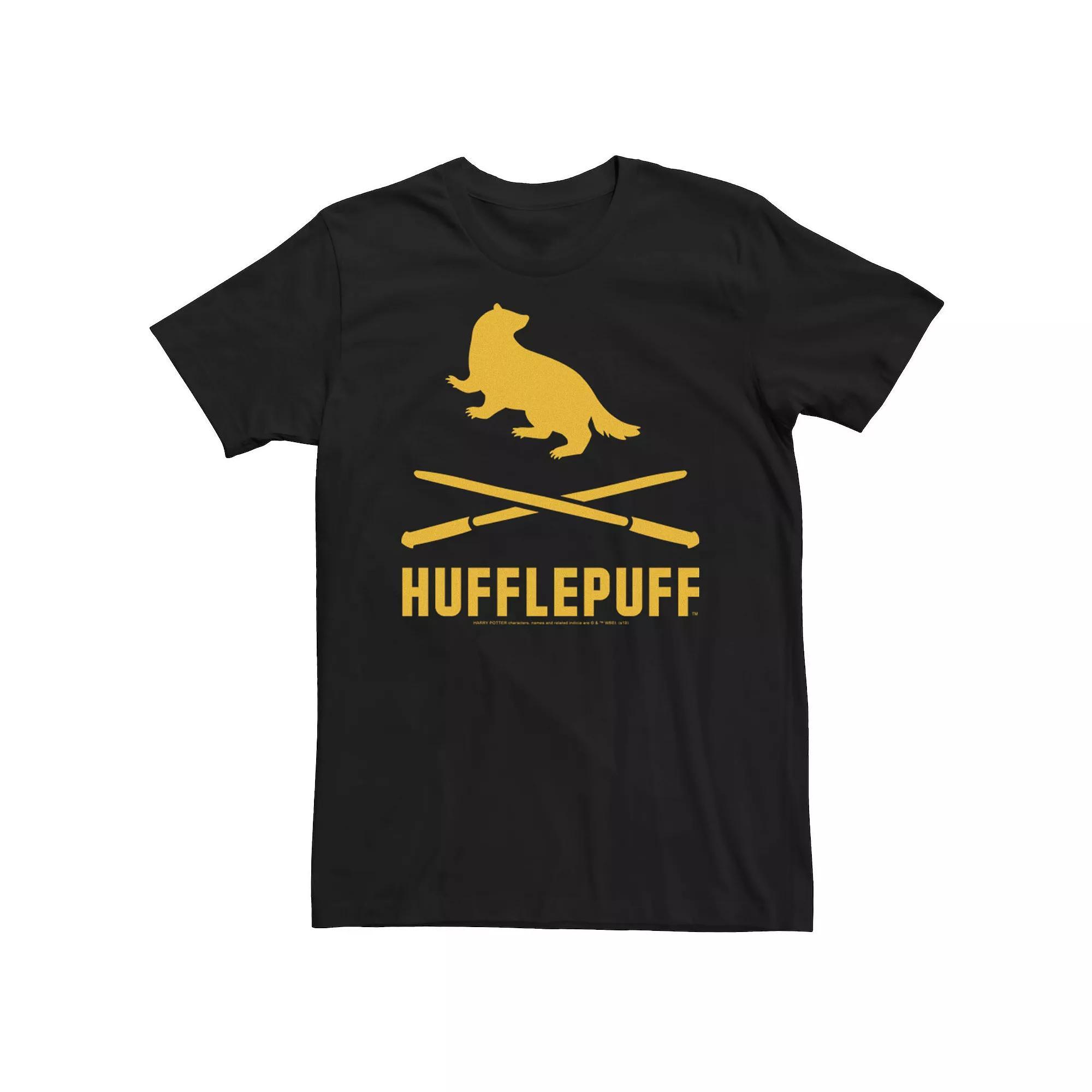 Men's Harry Potter Hufflepuff Crossed Wands Logo Tee,  Product Image