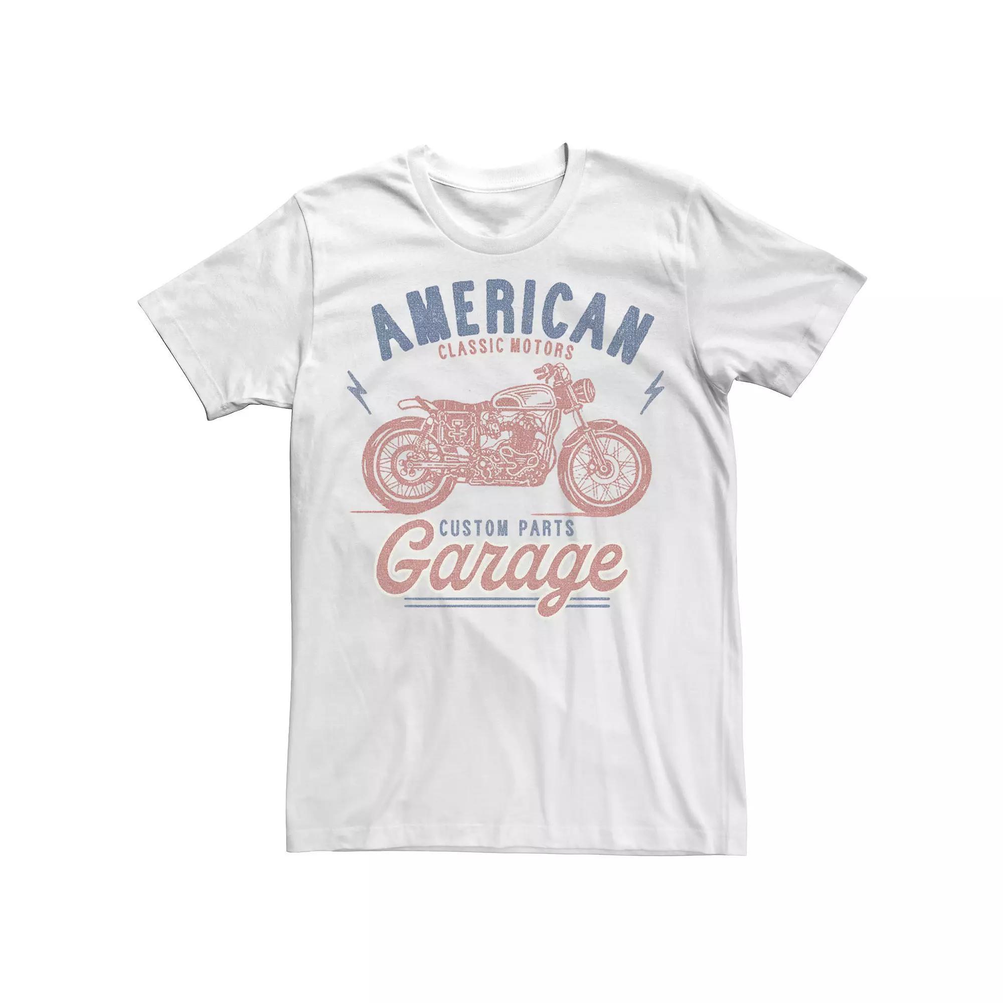 Men's American Custom Parts Garage Classic Motorcycle Tee, Boy's, Size: XL, White Product Image