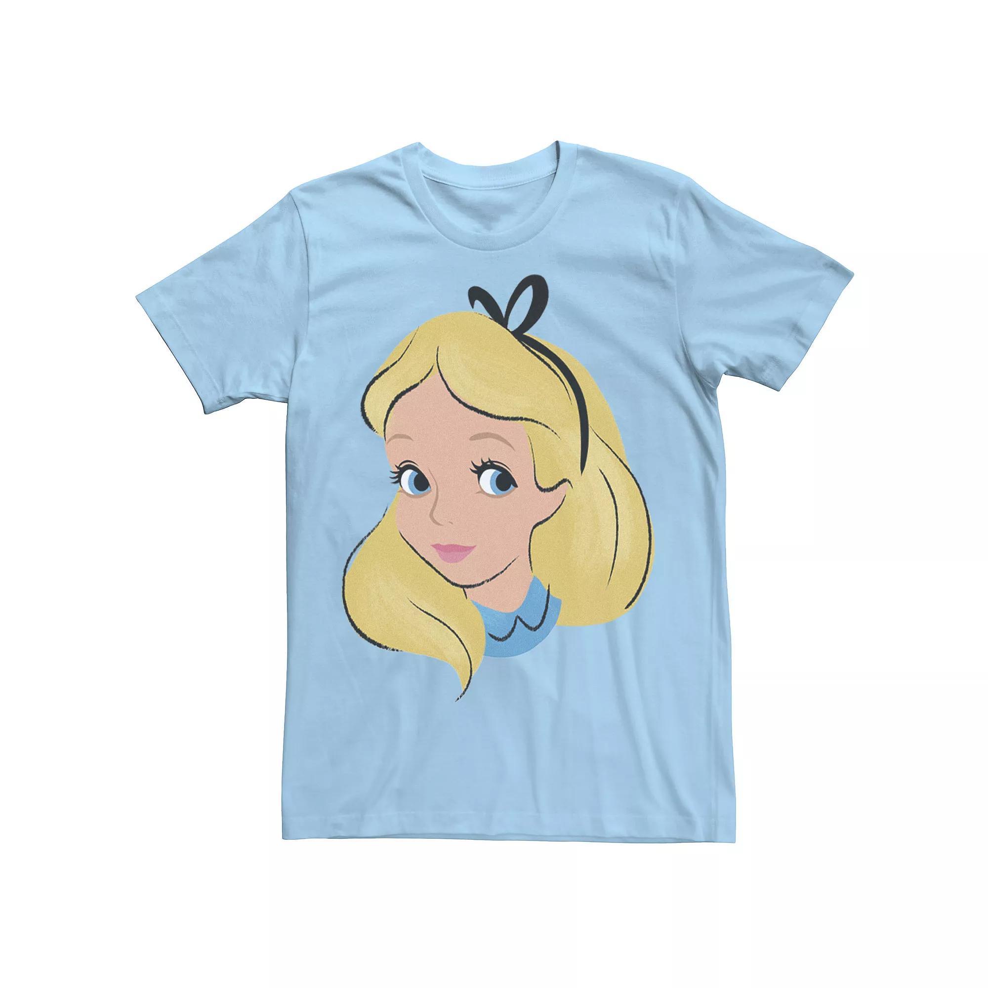 Disney's Alice In Wonderland Alice Men's Big Face Tee, Size: XXL, Royal Grey Product Image