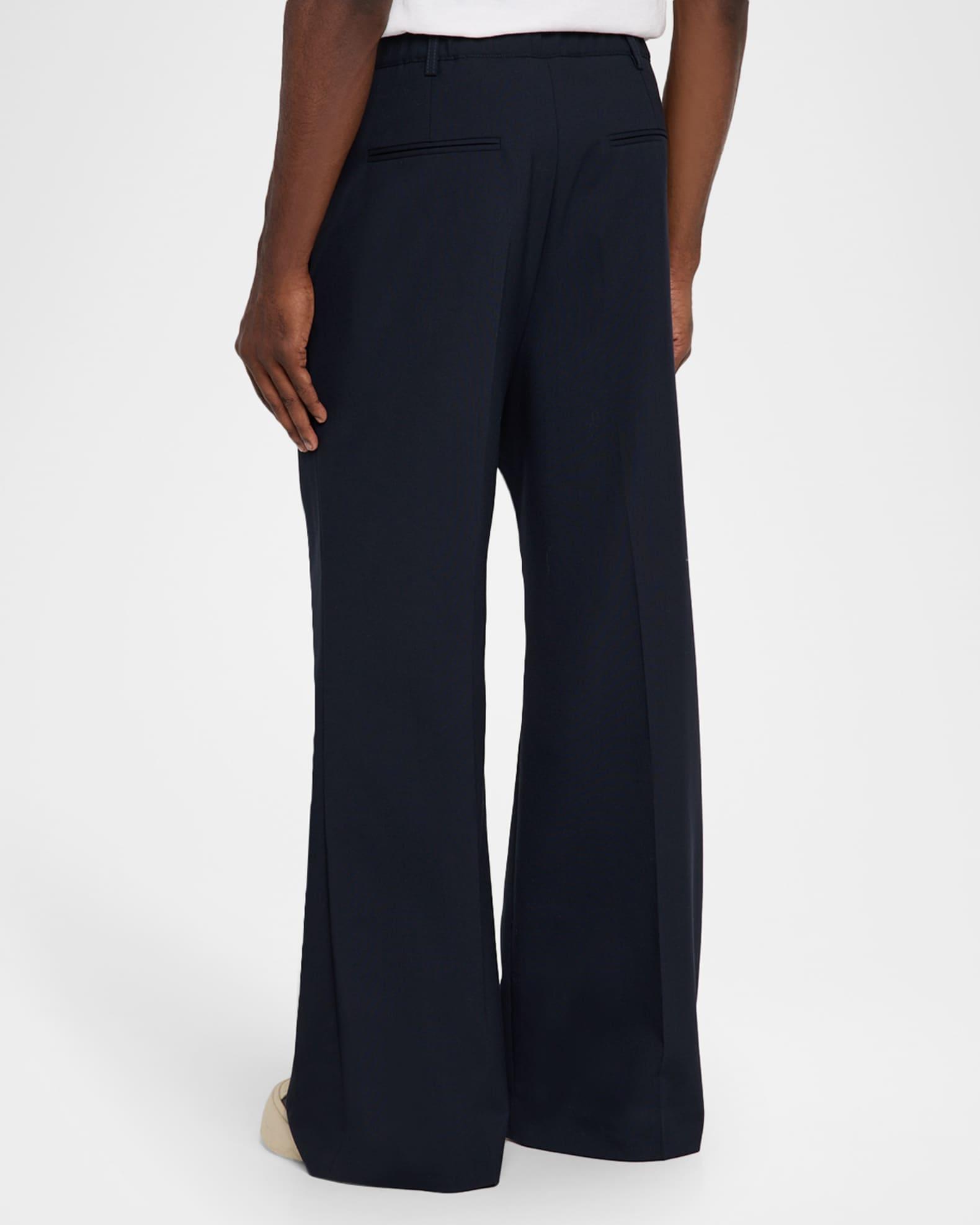 Men's Wool High-Waist Drawstring Flare Pants Product Image