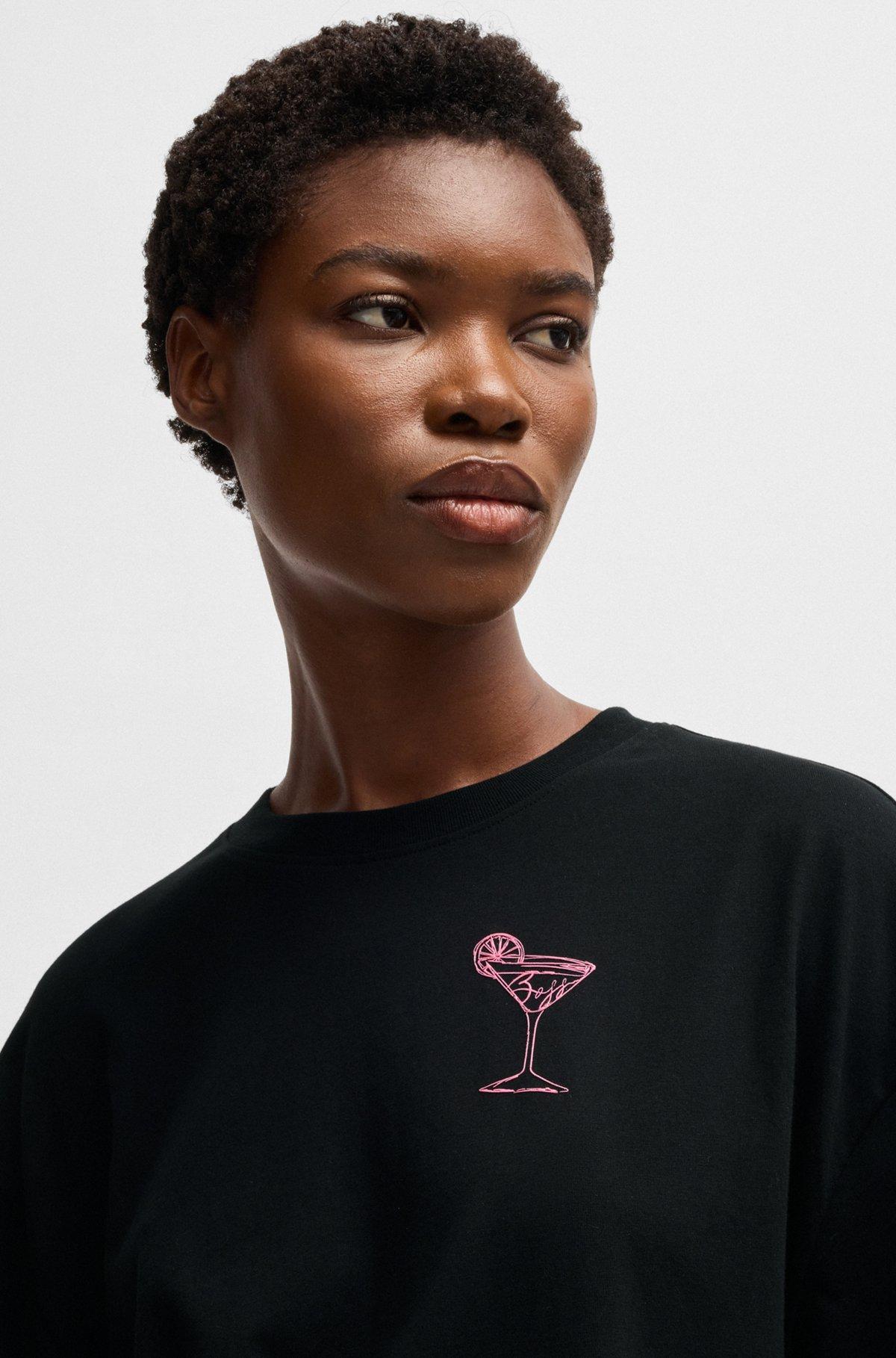 Oversize T-shirt in cotton jersey with logo artwork Product Image