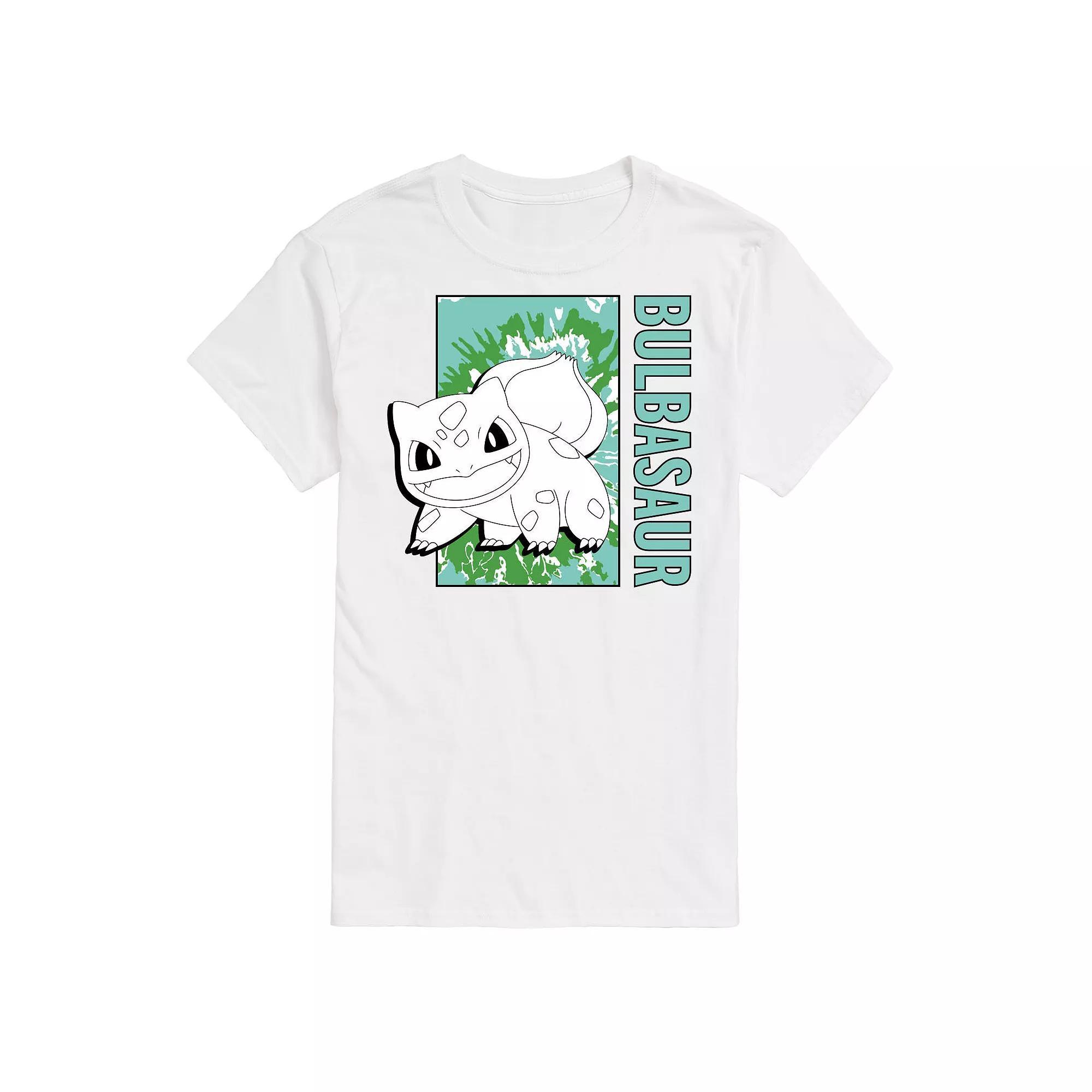 Men's Pokemon Tie Dye Bulbasaur Tee, Size: Large, White Product Image