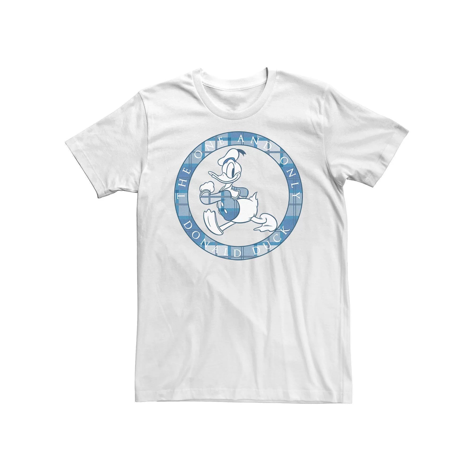 Disney's Donald Duck Plaid Portrait Circle Logo Men's Tee,  Product Image