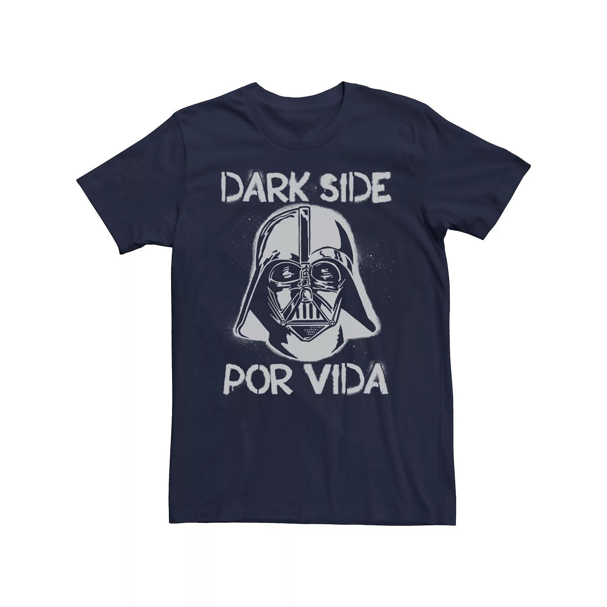 Men's Star Wars Darth Vader Dark Side Por Vida Stamp Tee, Size: XL, Blue Product Image