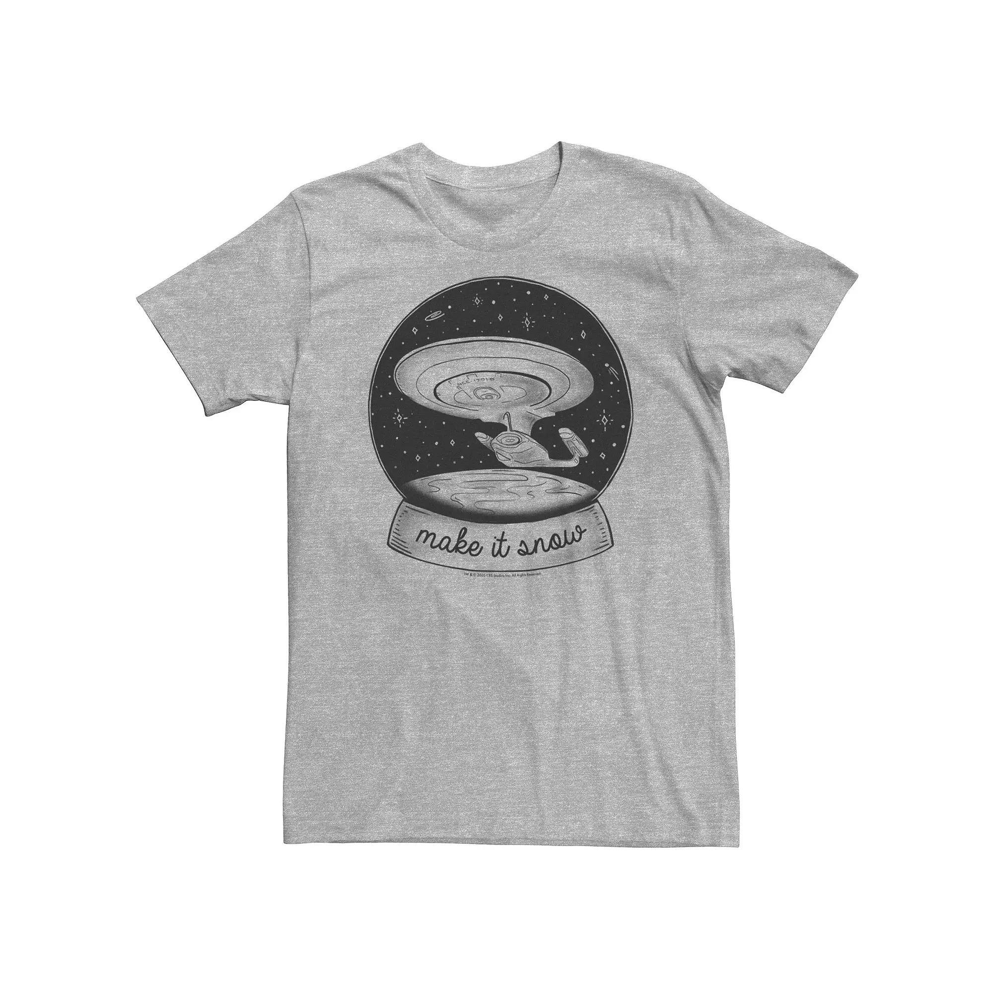 Big & Tall Star Trek: The Next Generation Enterprise Snow Globe Tee, Men's,  Product Image
