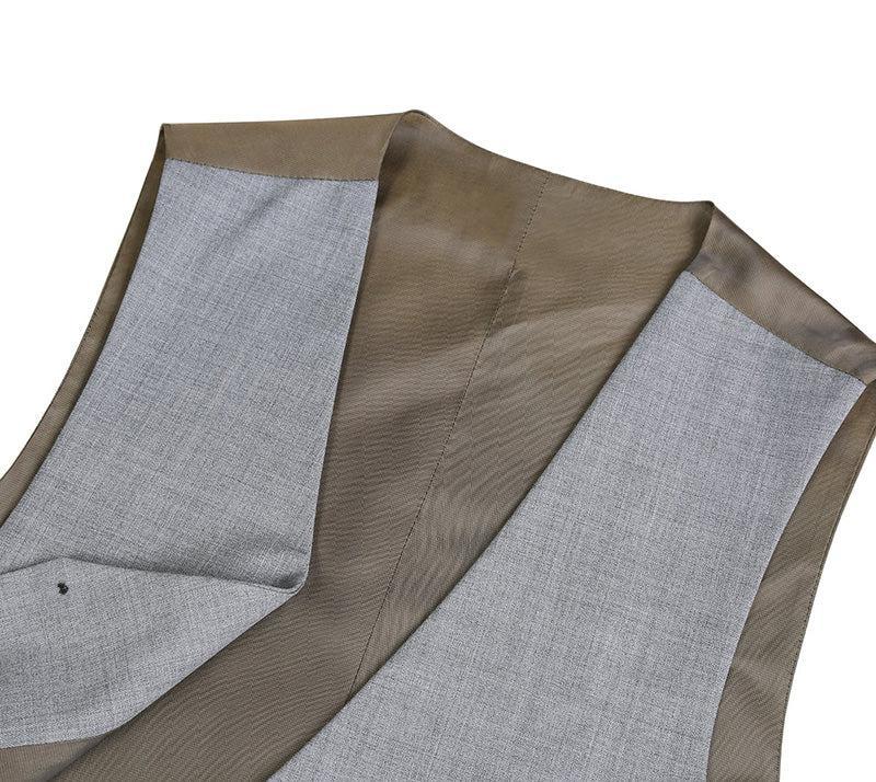 Bevagna Collection - Wool Suit Dress Vest 5 Buttons Regular Fit In Light Gray Product Image