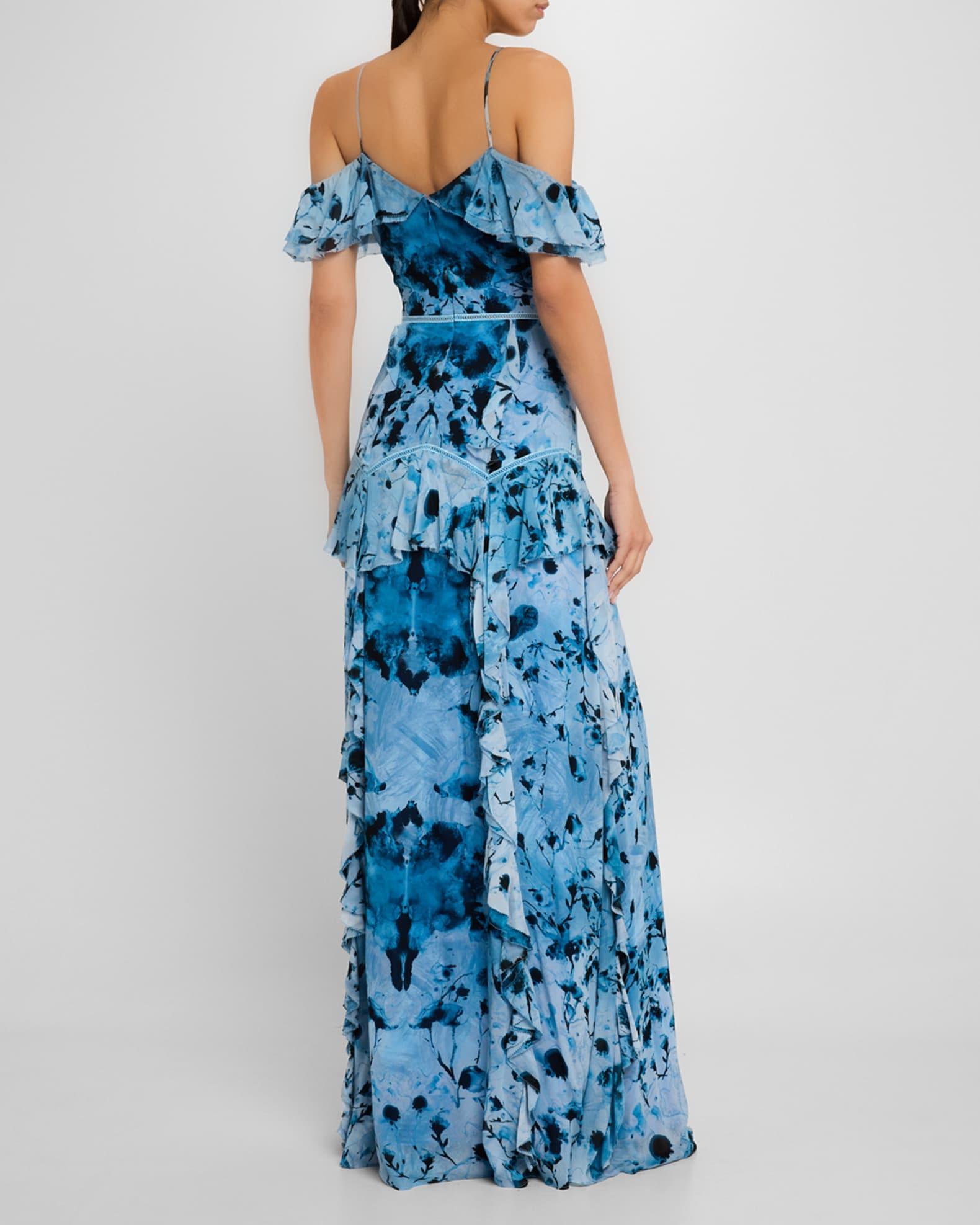 Cold-Shoulder Ruffle Chiffon Gown Product Image