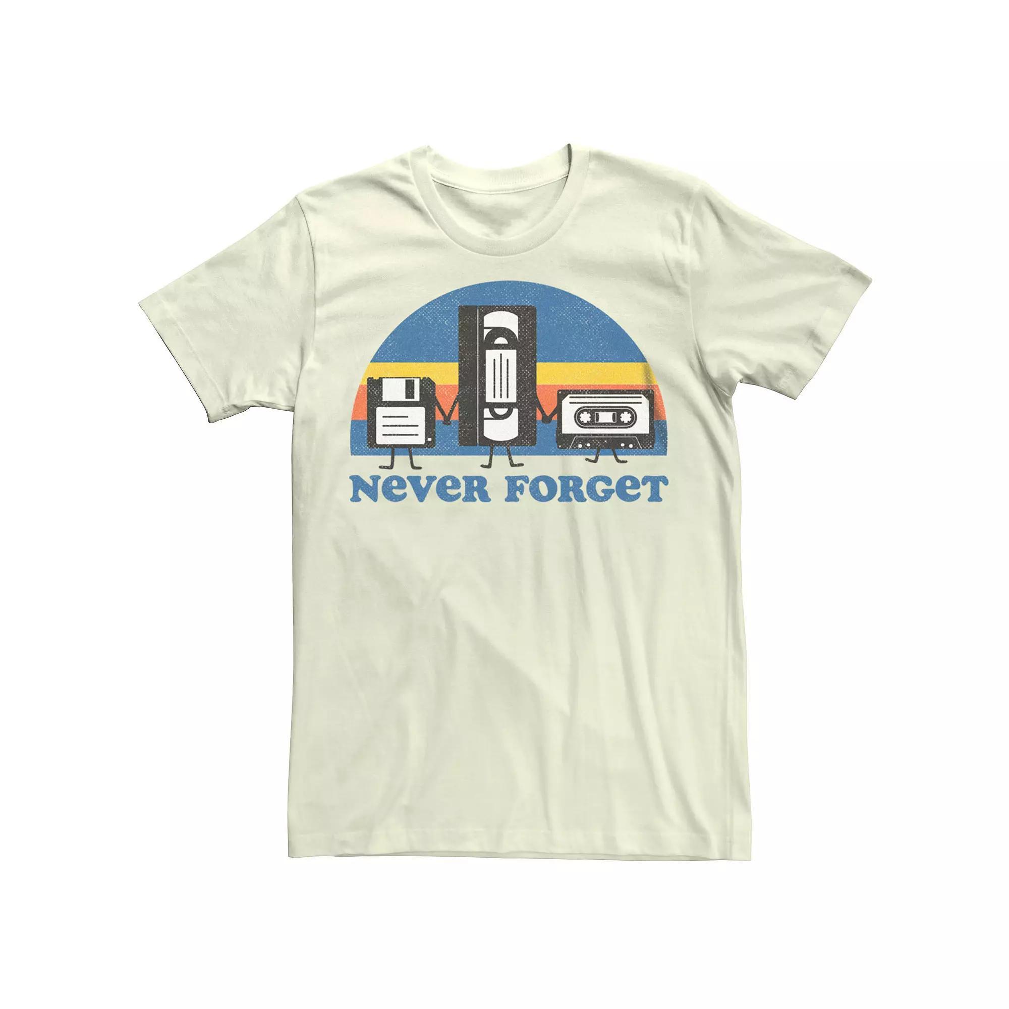 Men's Never Forget Retro Media Graphic Tee, Size: Medium, Natural Product Image