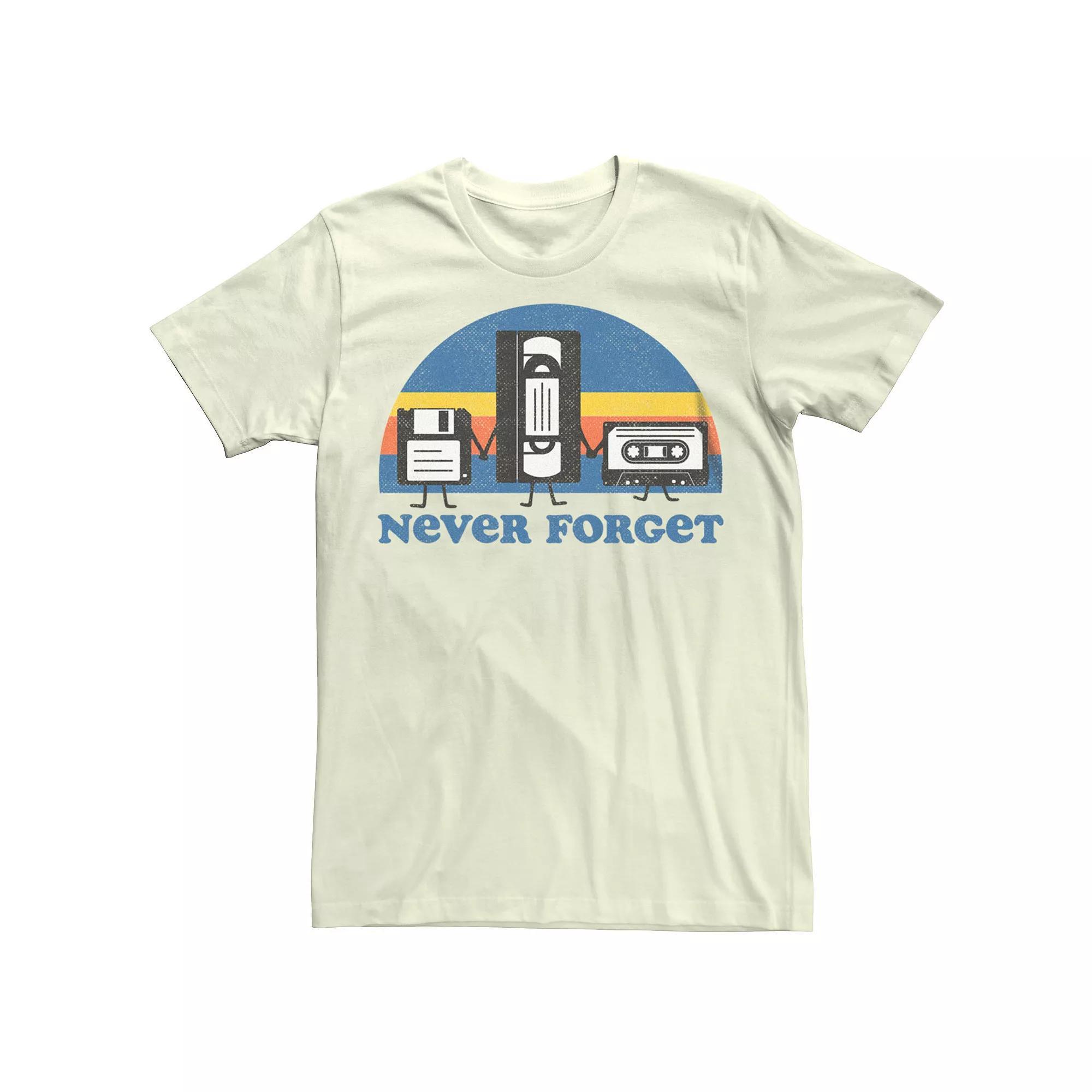 Men's Never Forget Retro Media Graphic Tee, Size: XL, White Product Image
