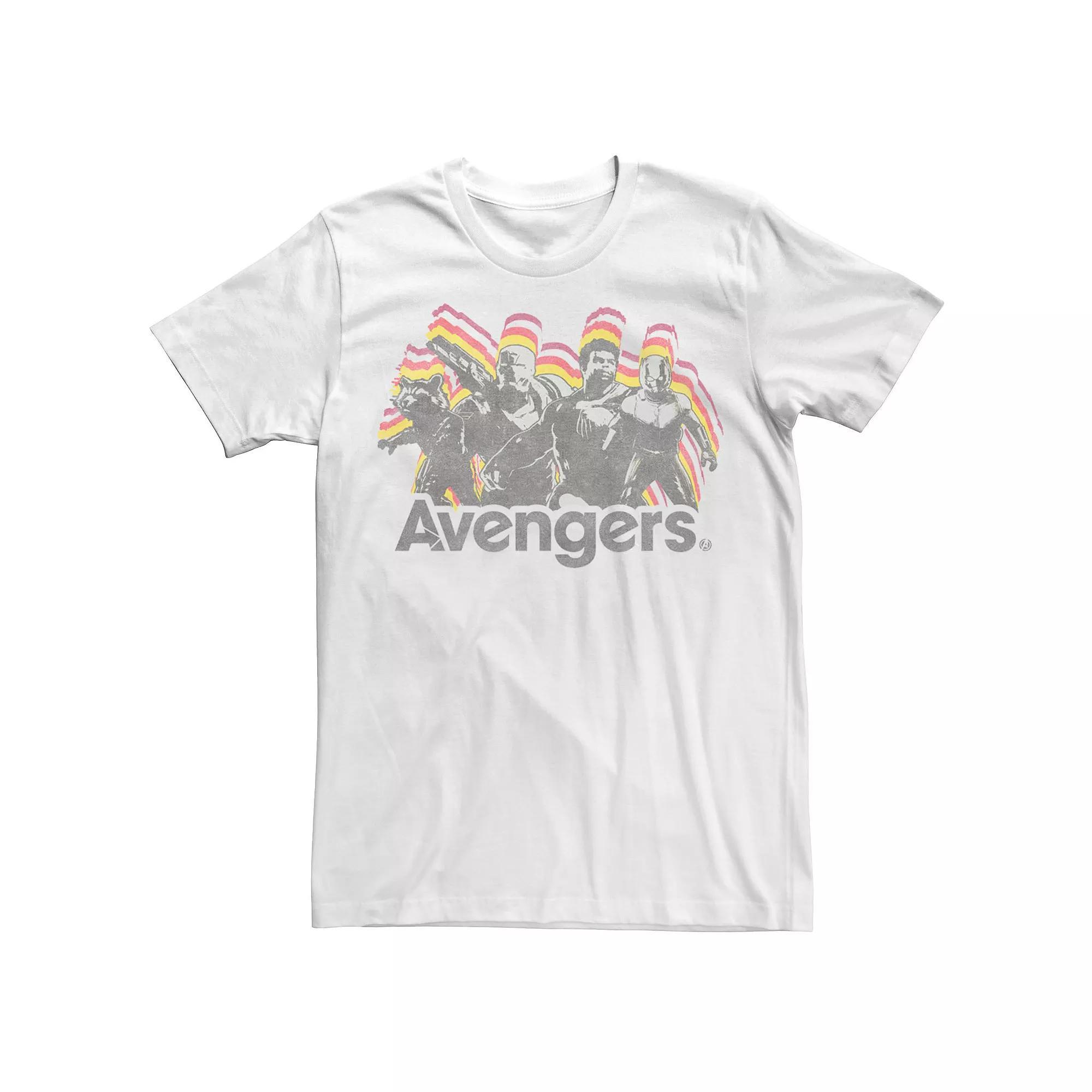 Men's Marvel Avengers Endgame Retro Group Shot Tee, Size: Large, White Product Image