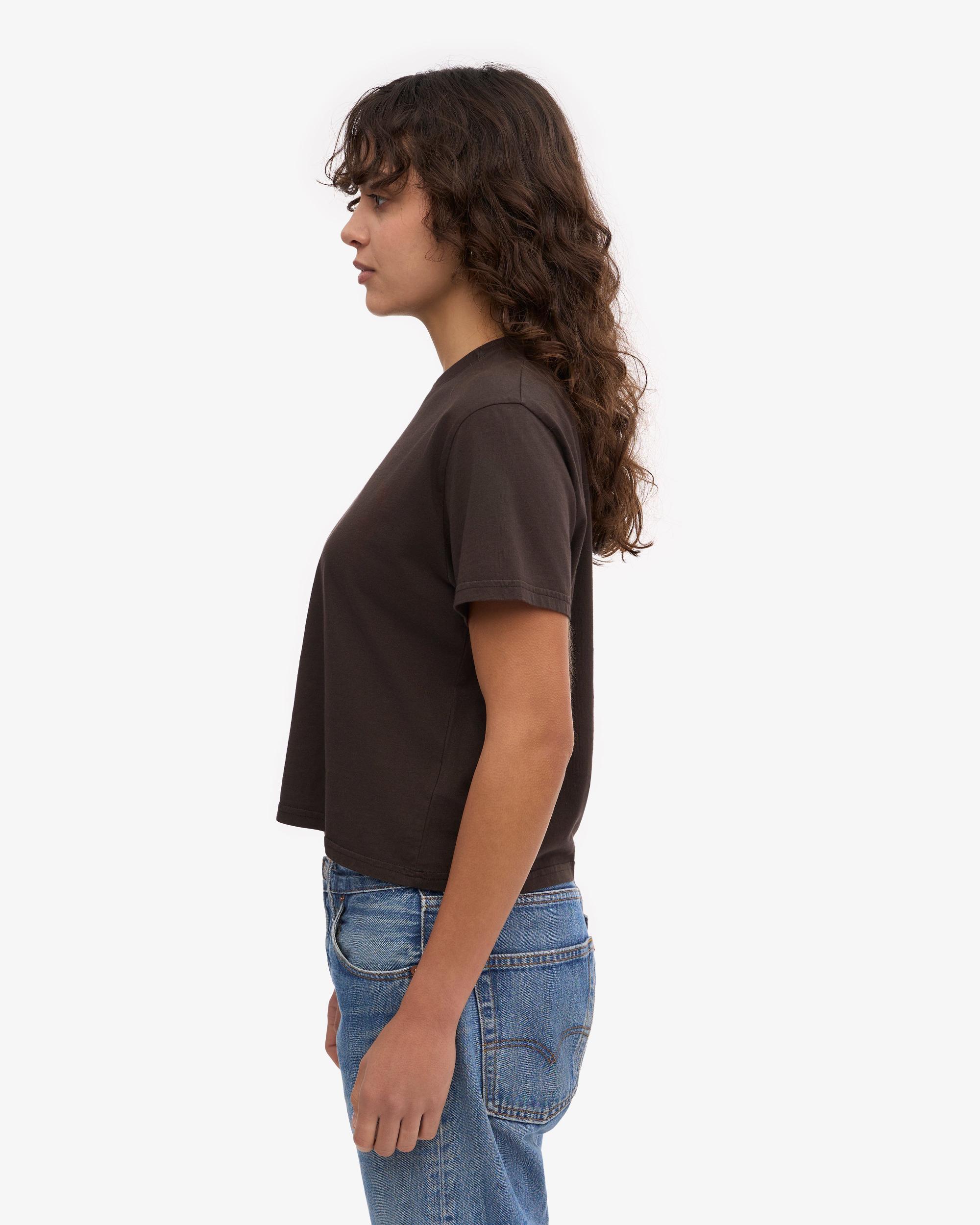 Organic Boxy Crop Tee - Petrol Blue Product Image