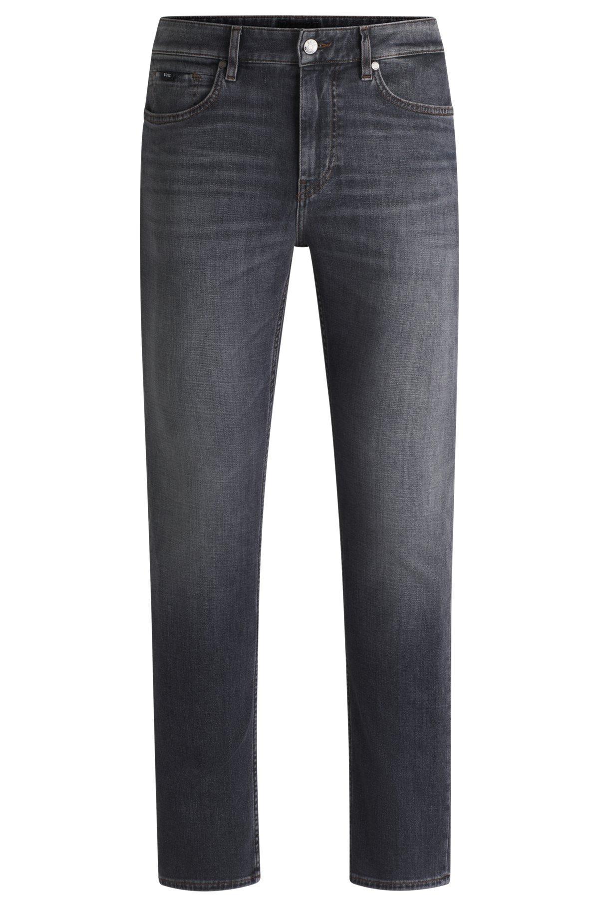 Slim-fit jeans in gray soft-touch denim Product Image