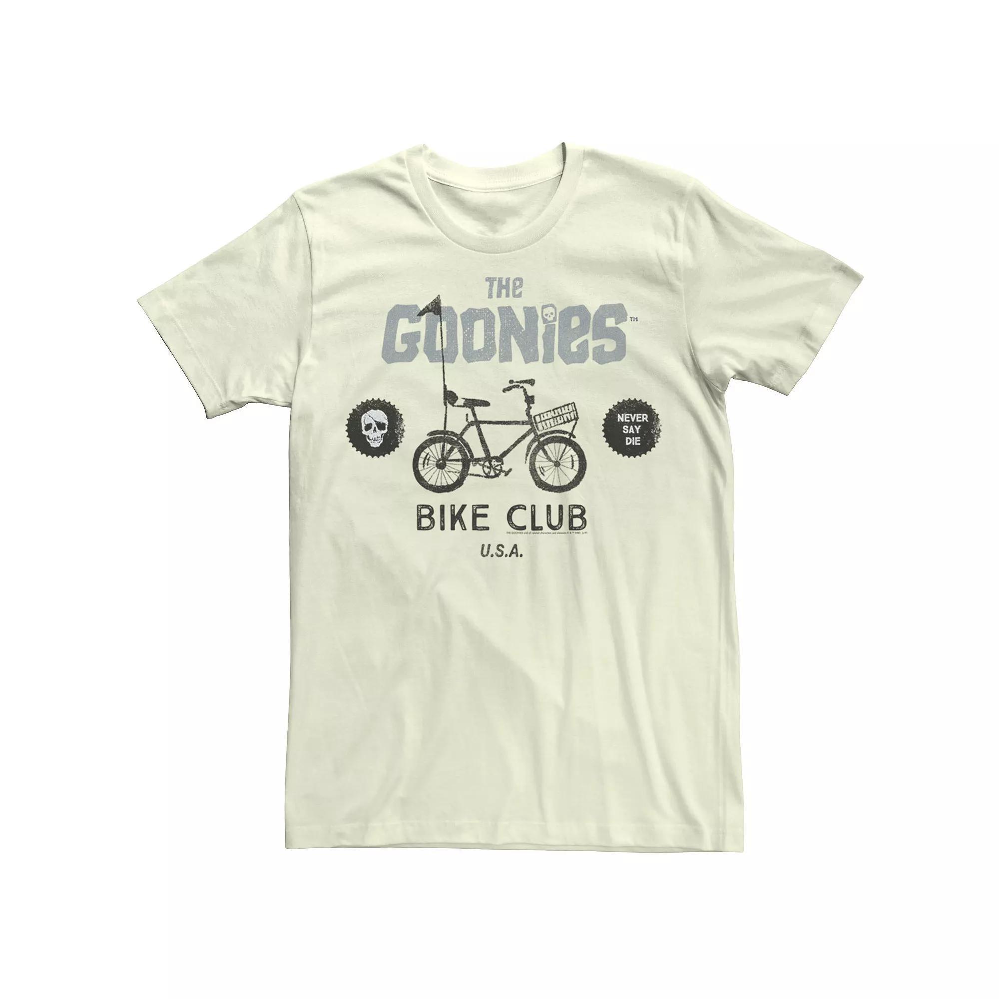 Men's The Goonies Bike Club Never Say Die Text Tee, Size: Medium, Natural Product Image