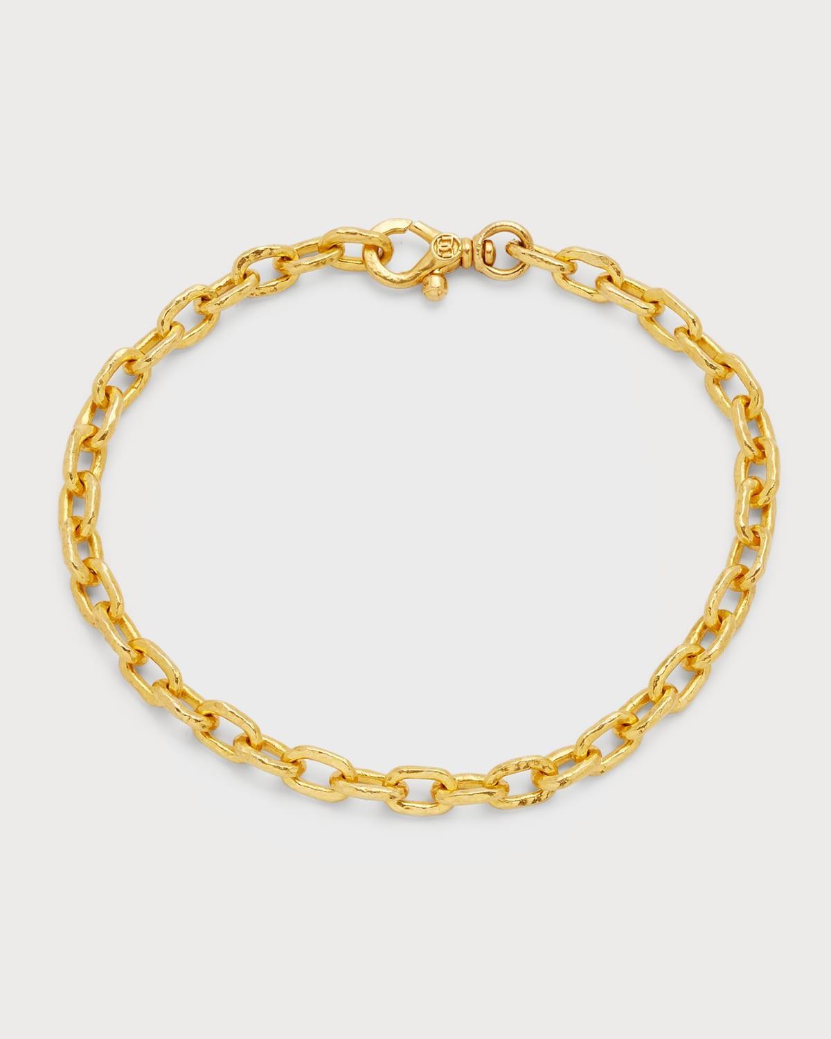 Mens 24K Yellow Gold Chain Bracelet Product Image